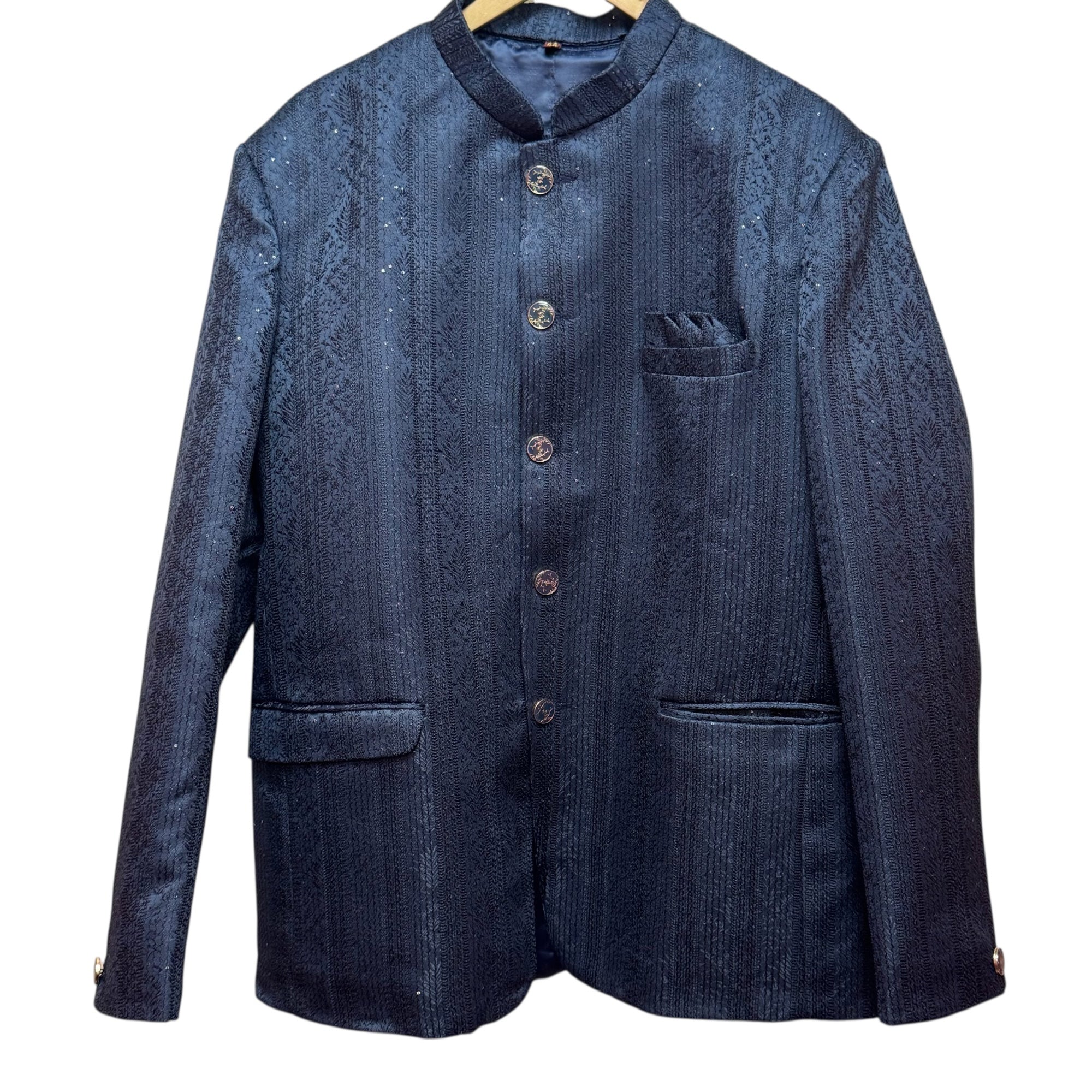 Navy Threadwork Jodhpuri Jacket