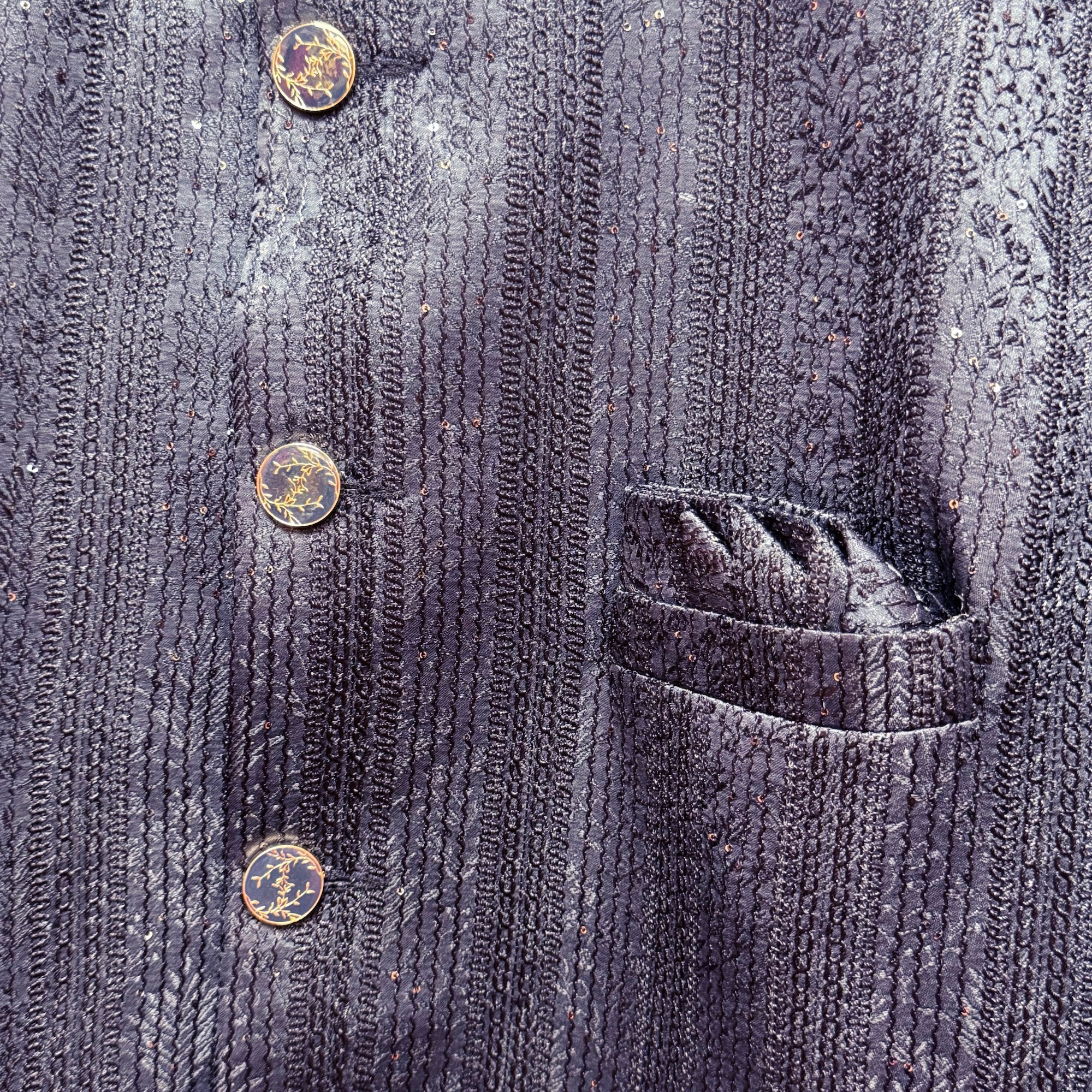Navy Threadwork Jodhpuri Jacket