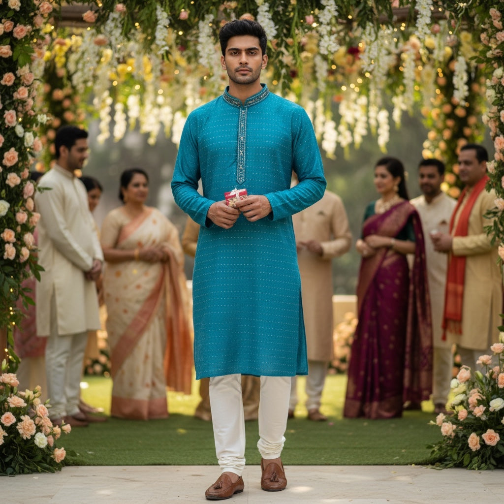 Dot Motif Kurta-Colors - Vintage India NYC