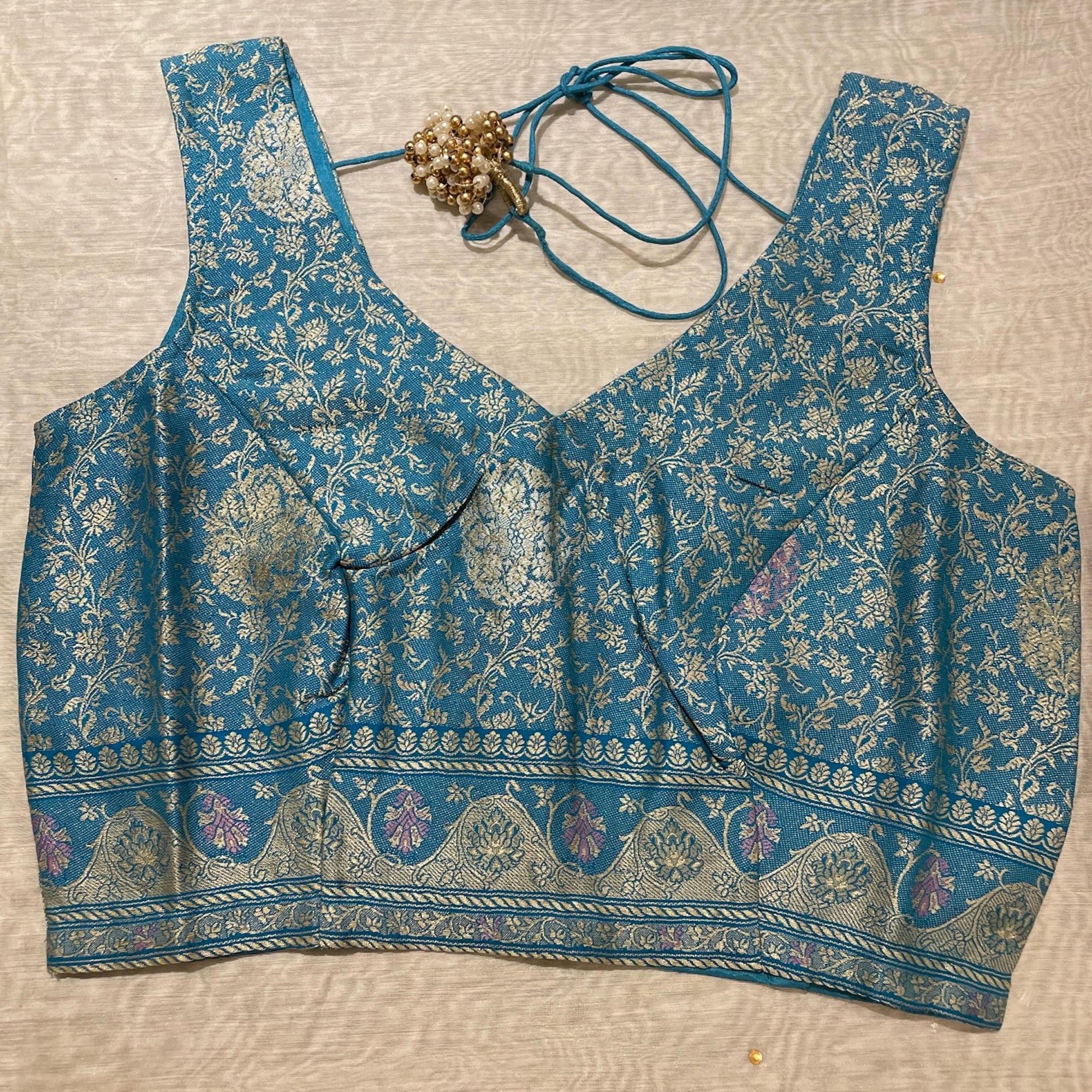 Brocade Saree Blouses-Size 34 - Vintage India NYC
