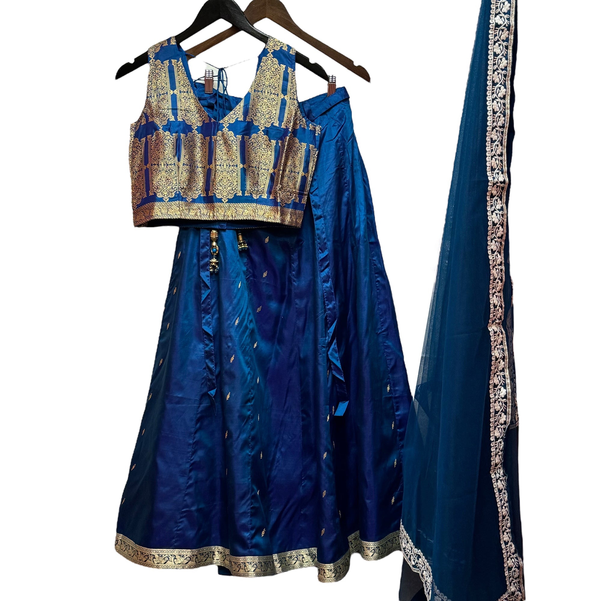 Ocean Silk Lehenga Set-Size 34