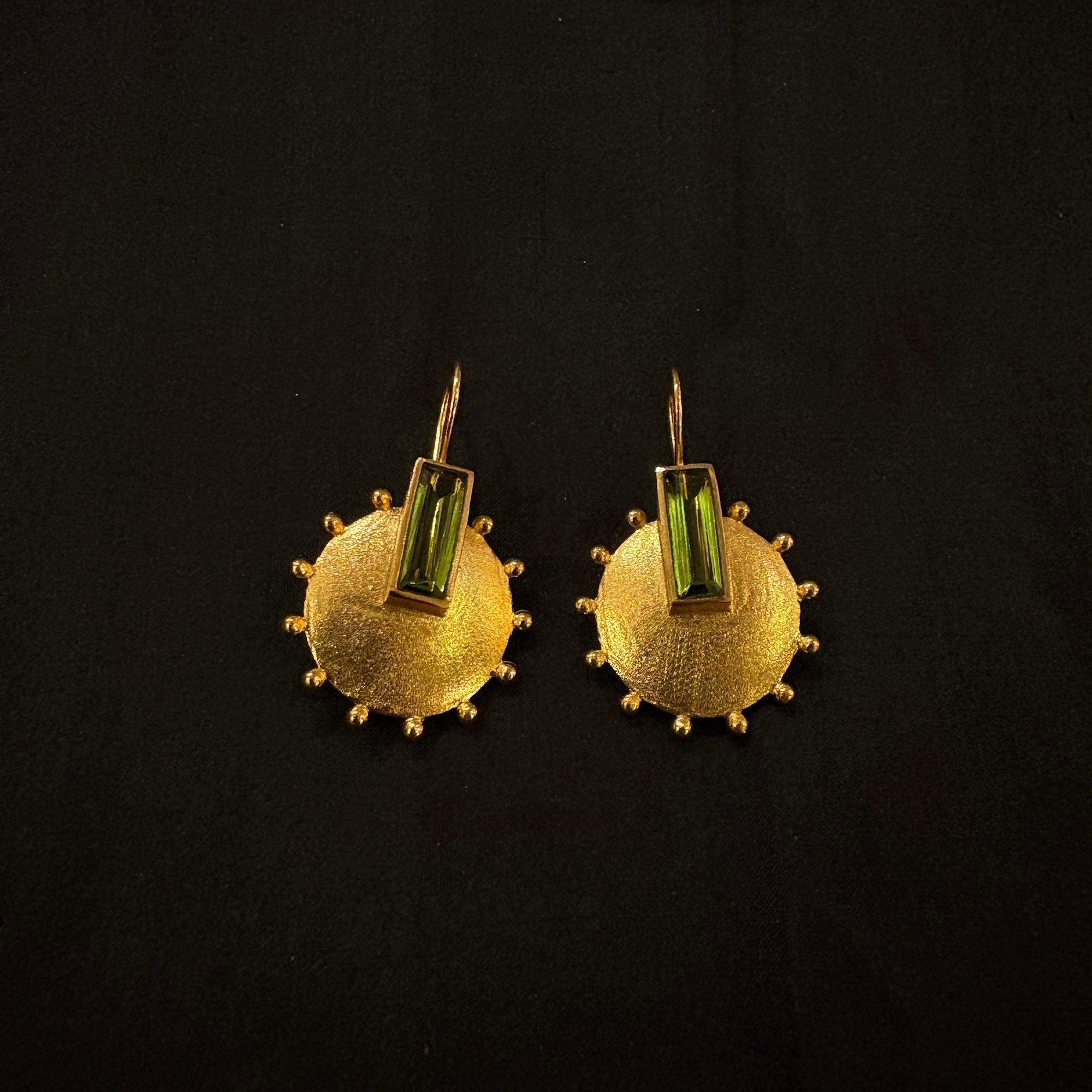 MK Semi Precious Sun Stone Earrings-Various - Vintage India NYC