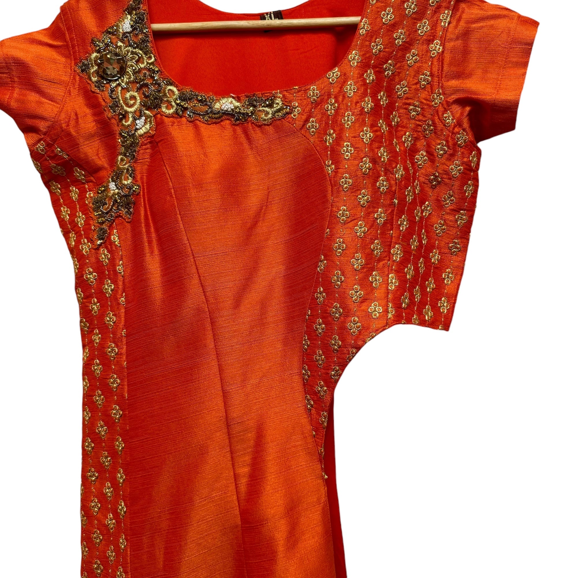 Asymmetric Orange Blouse