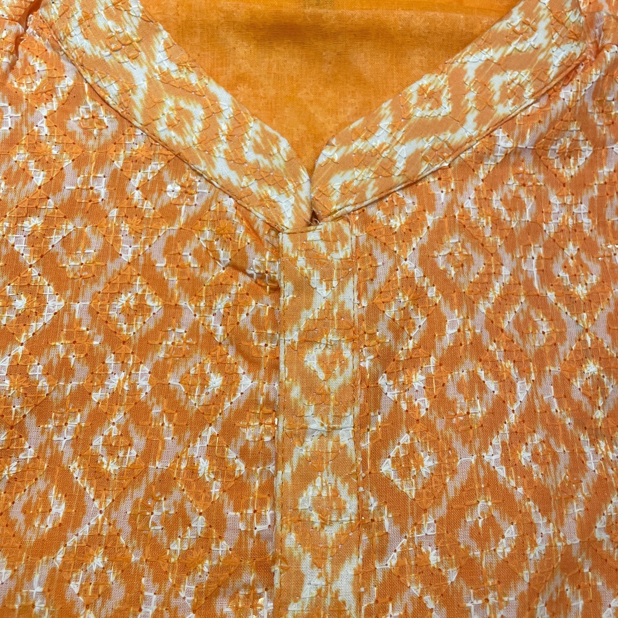 Kurta Set Orange Ikat