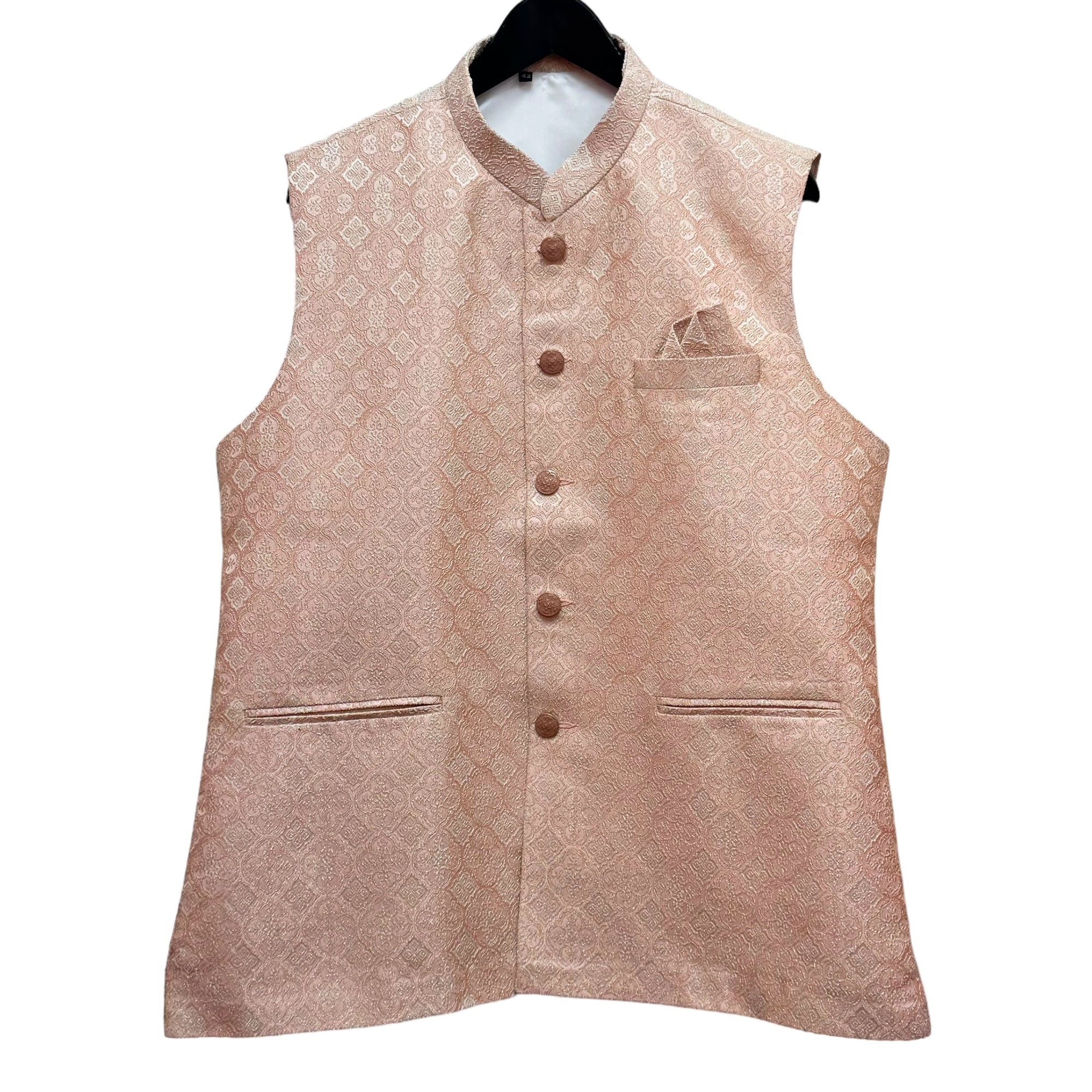 Peach Jacquard Vest