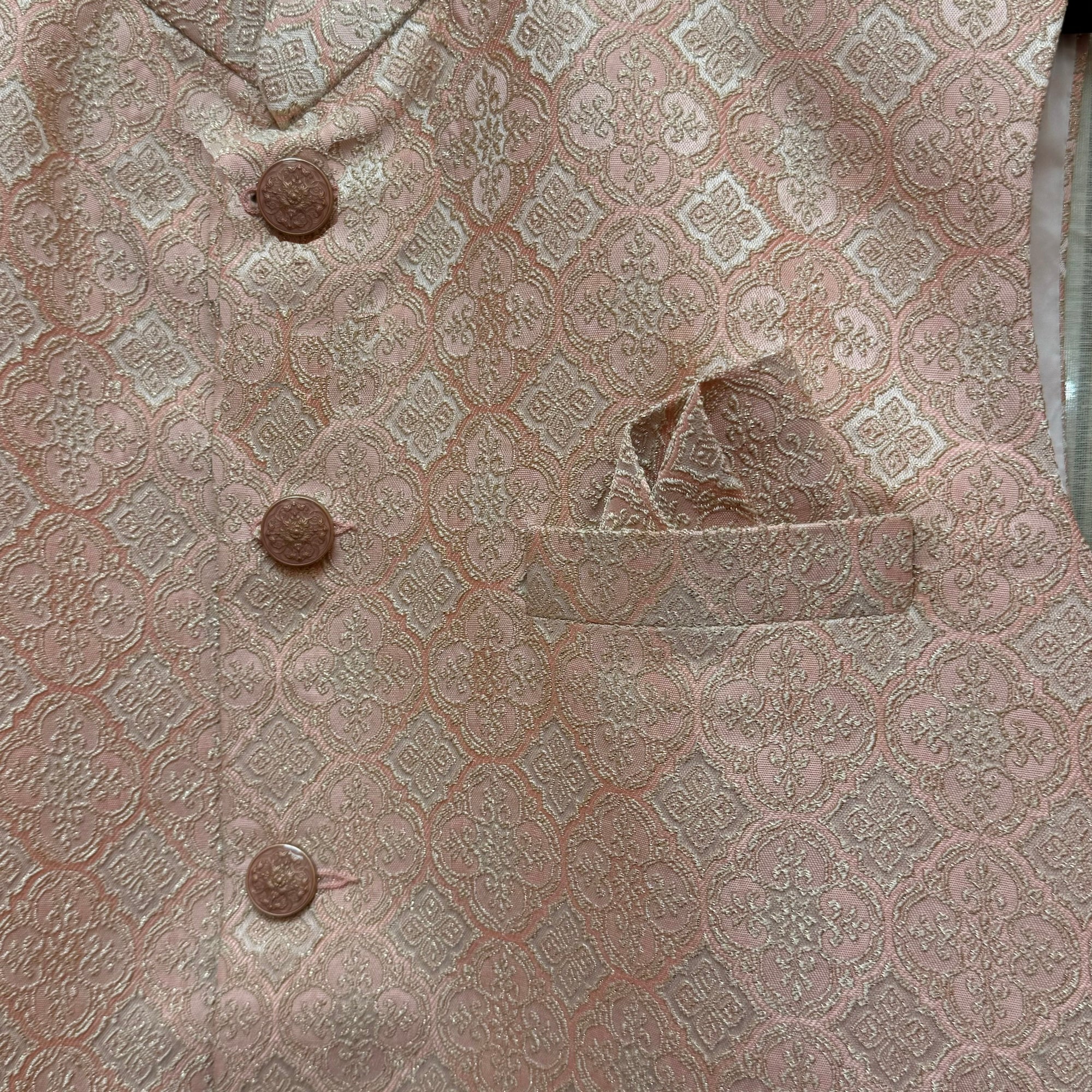 Peach Jacquard Vest