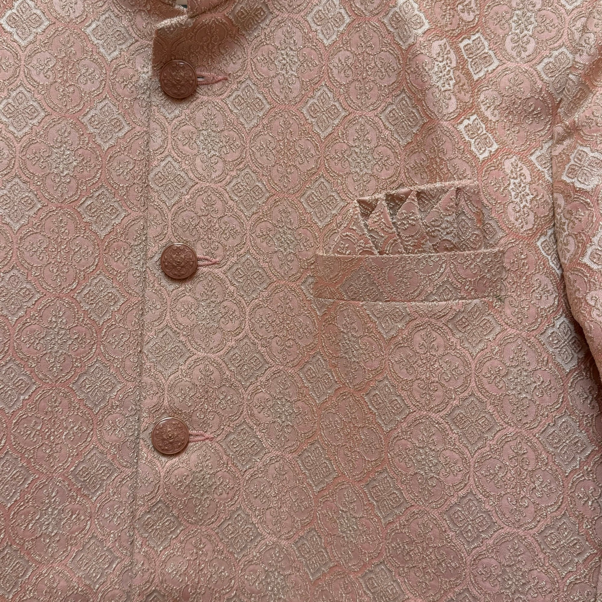 Blush Jacquard Jodhpuri Jacket