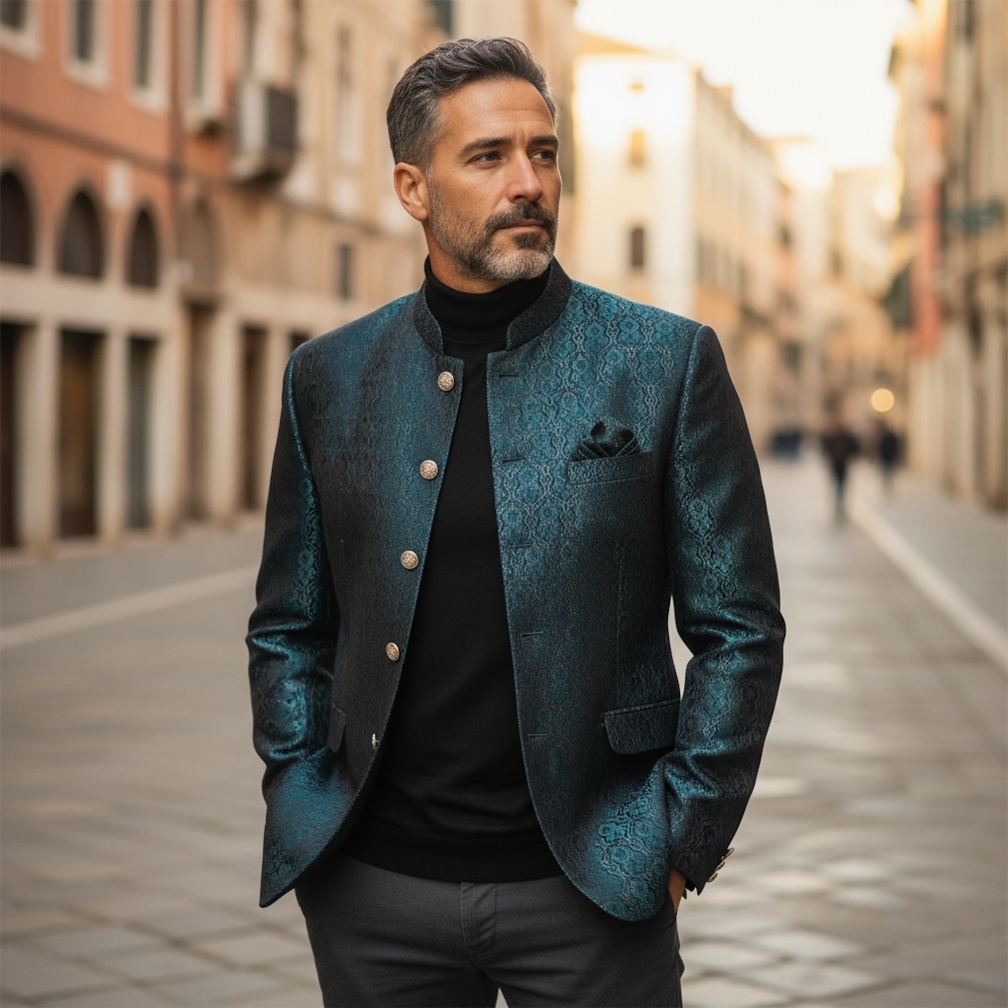 Jacquard Jodhpuri Jacket- Colors