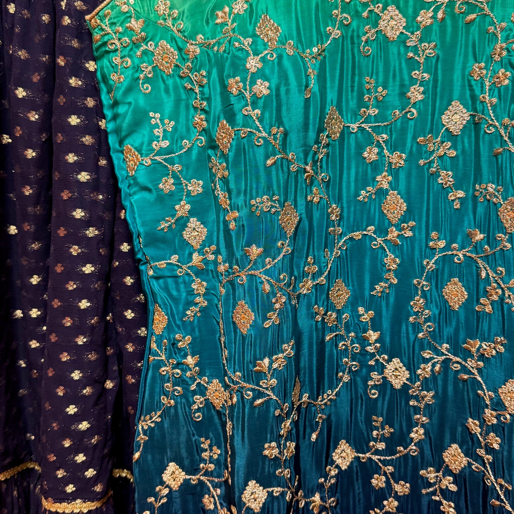 Peacock Navy Ombre Gharara Sets