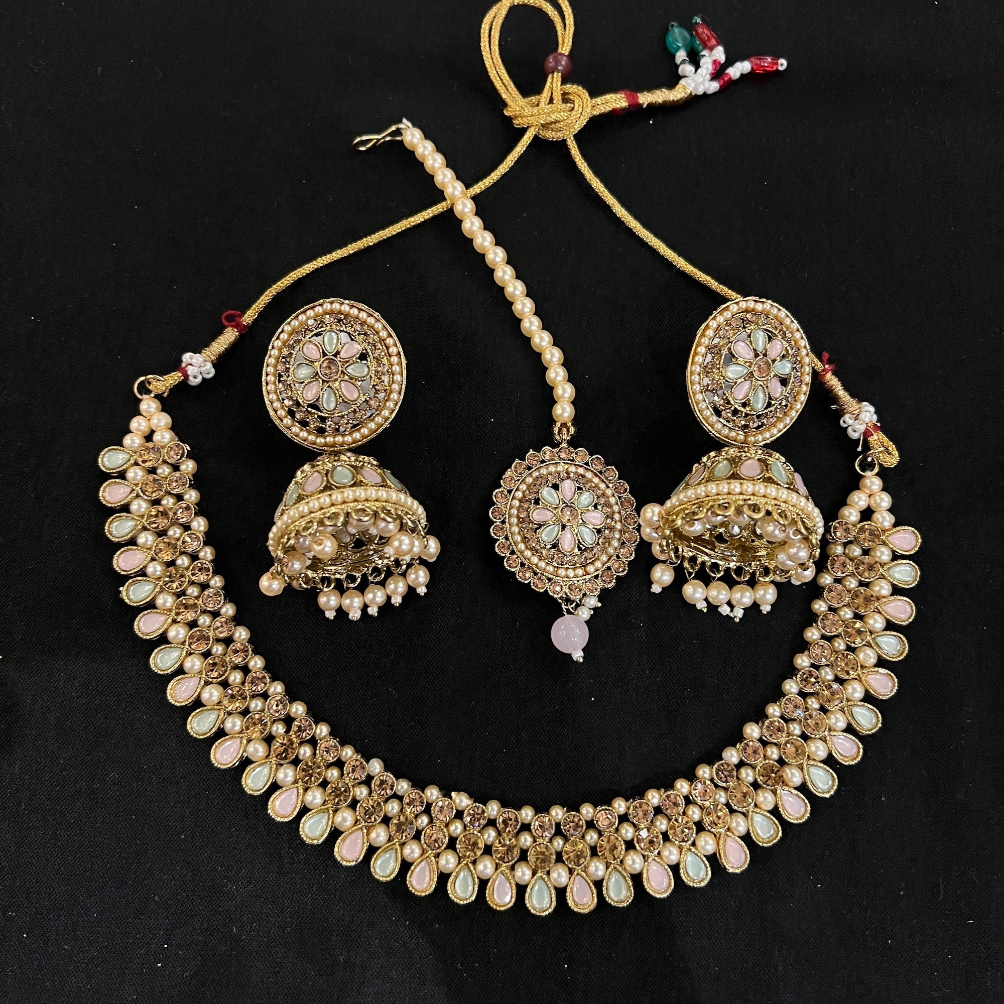 DT Large Jhumka Necklace Sets-Many Colors