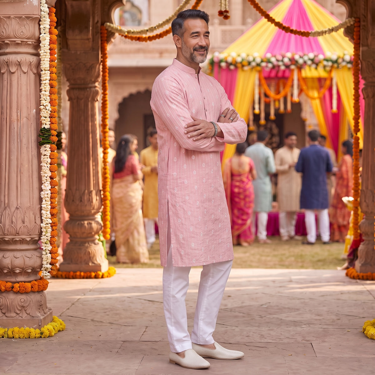 Streaming Embroidered Kurta-Colors - Vintage India NYC
