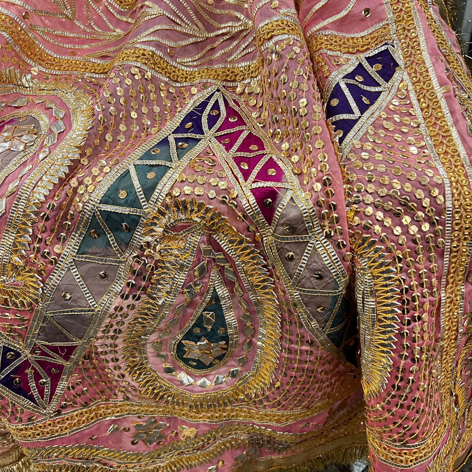 Pink Gota Patti Heavy Work Dupatta - Vintage India NYC