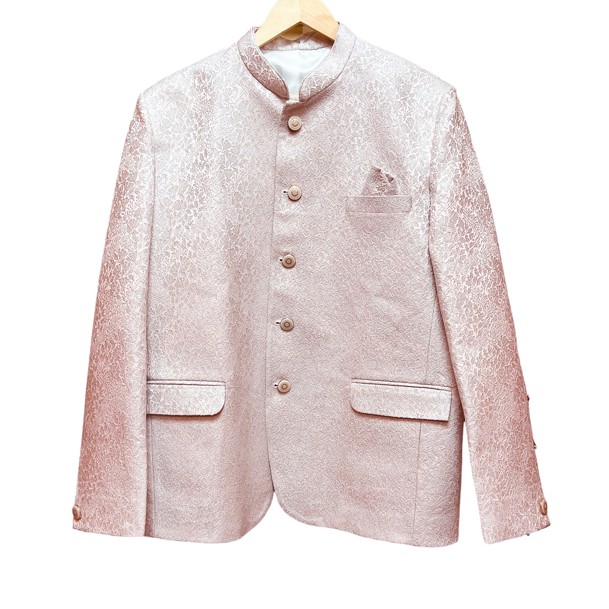 Light Pink Jacquard Jodhpuri Jacket