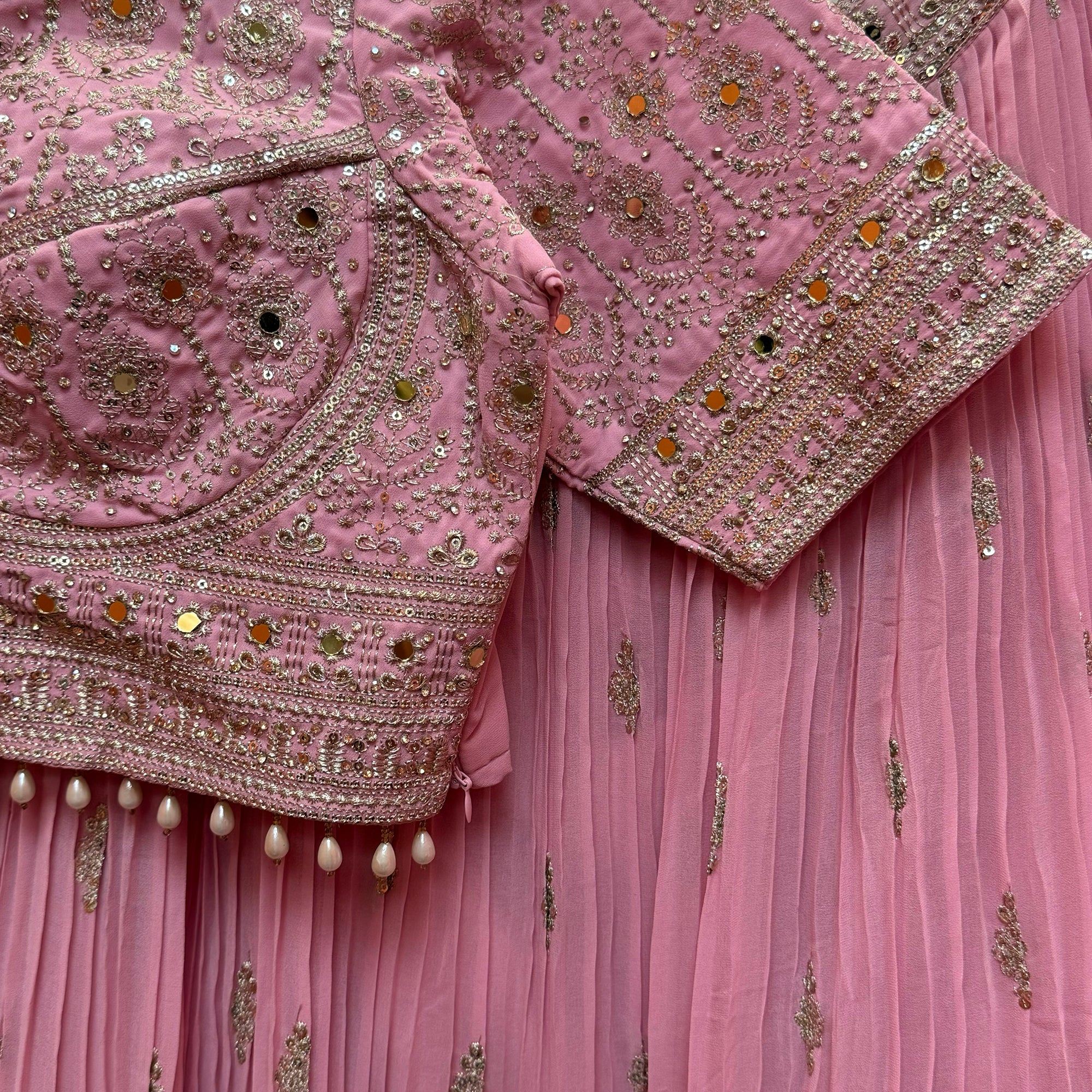 Pink Georgette Lehenga Set