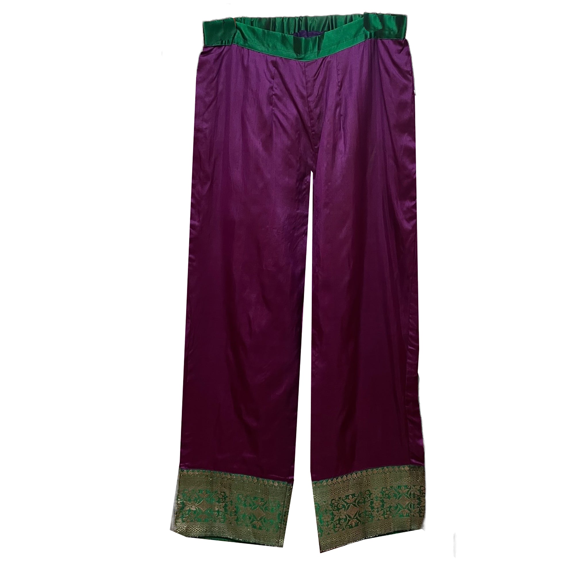 Pink Purple & Green Brocade Anarkali Set - Vintage India NYC