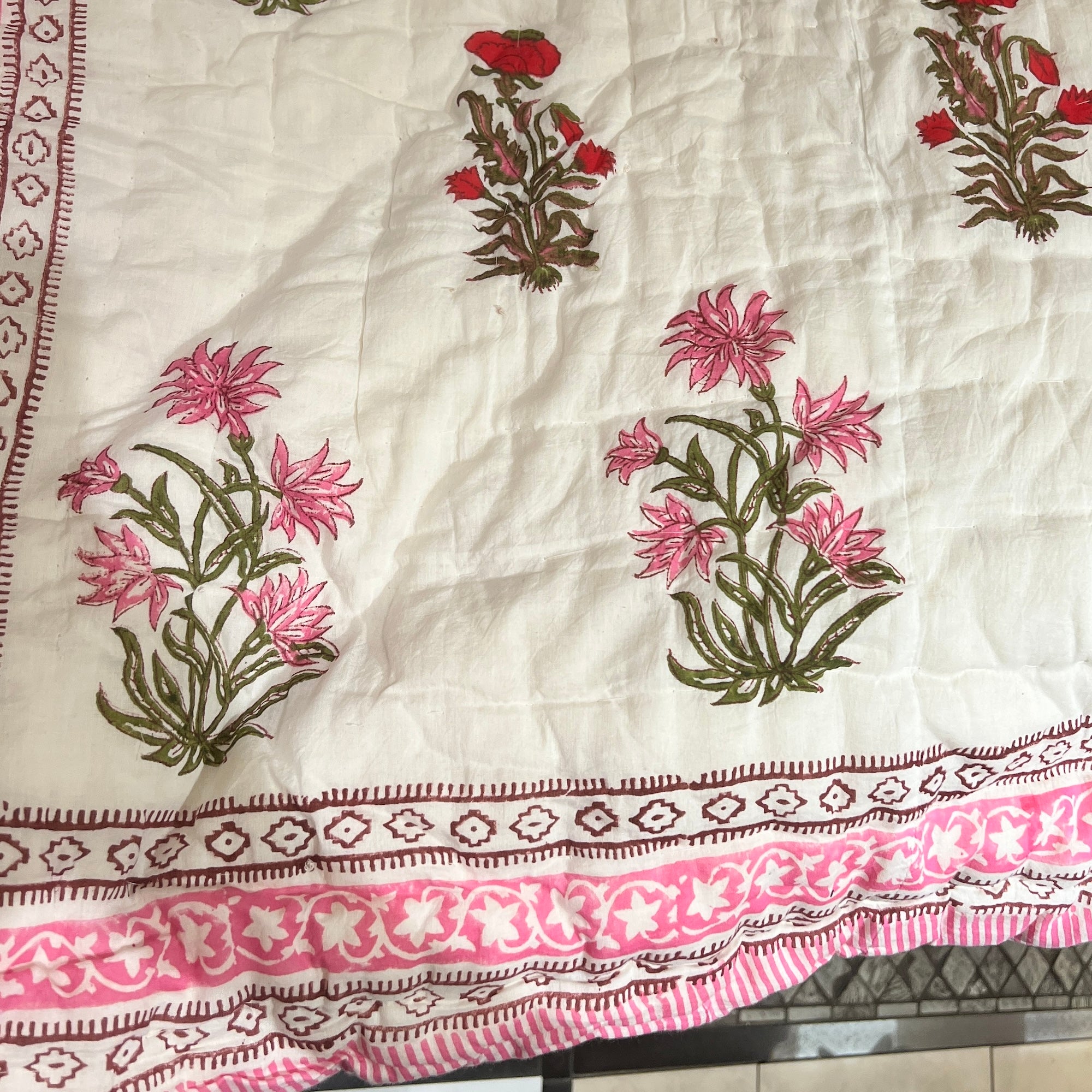 Pink & Red Reversible King Quilt