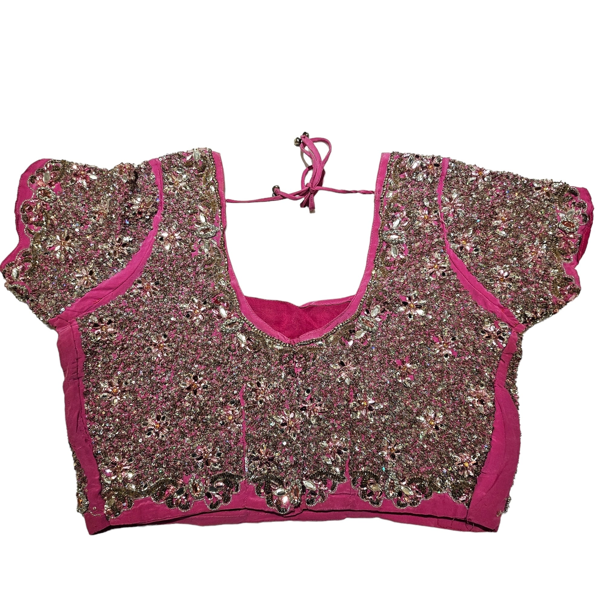 Pink Heavywork Blouse -Size 36 - Vintage India NYC