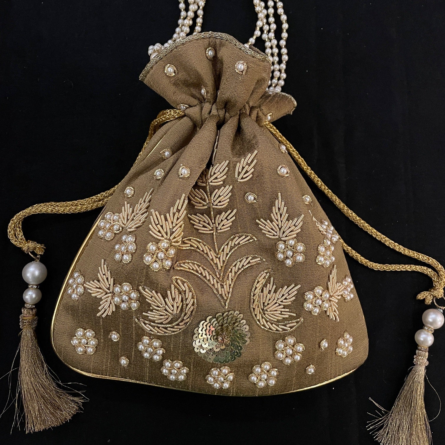 Potli Bags-Pearl & Zardosi Chand