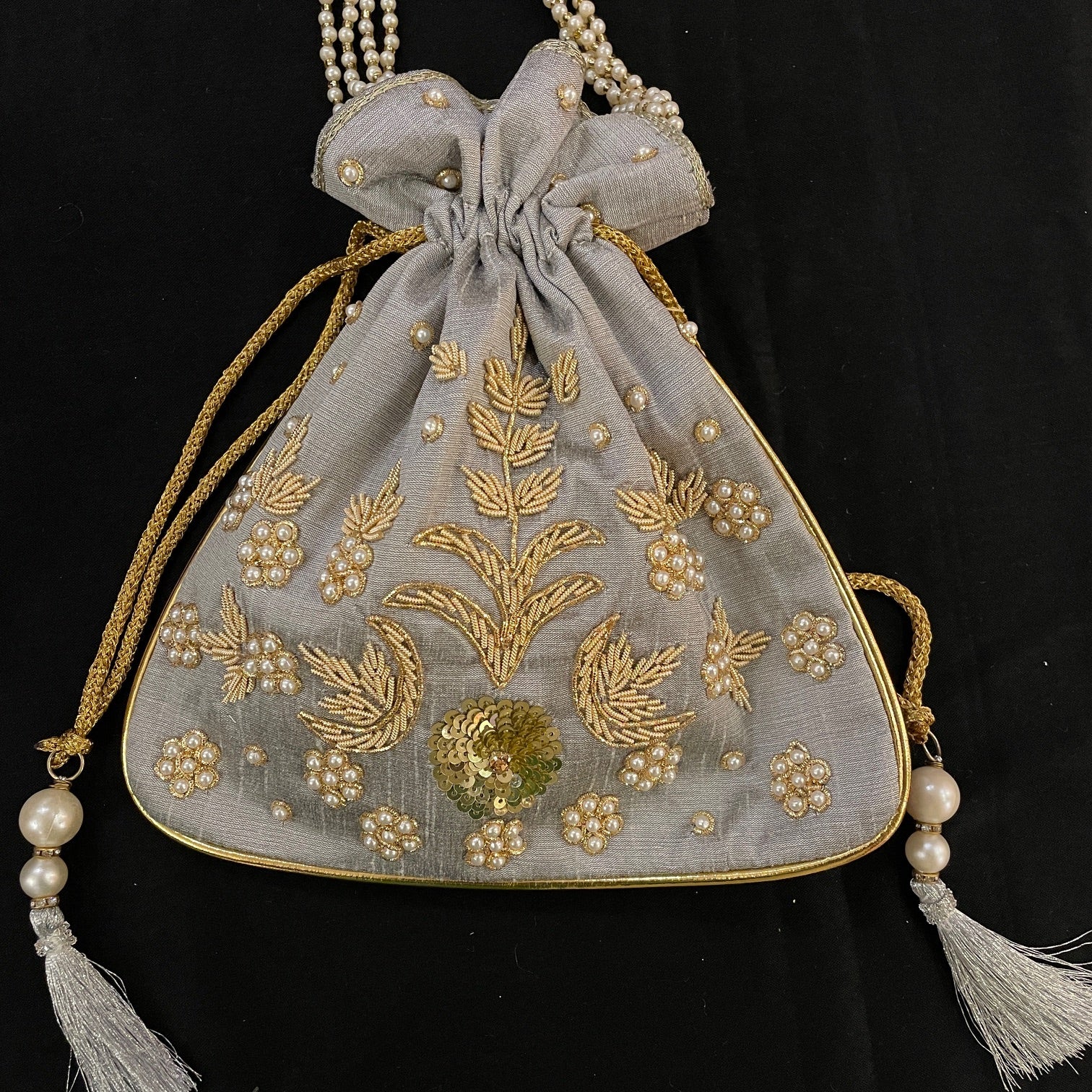 Potli Bags-Pearl & Zardosi Chand