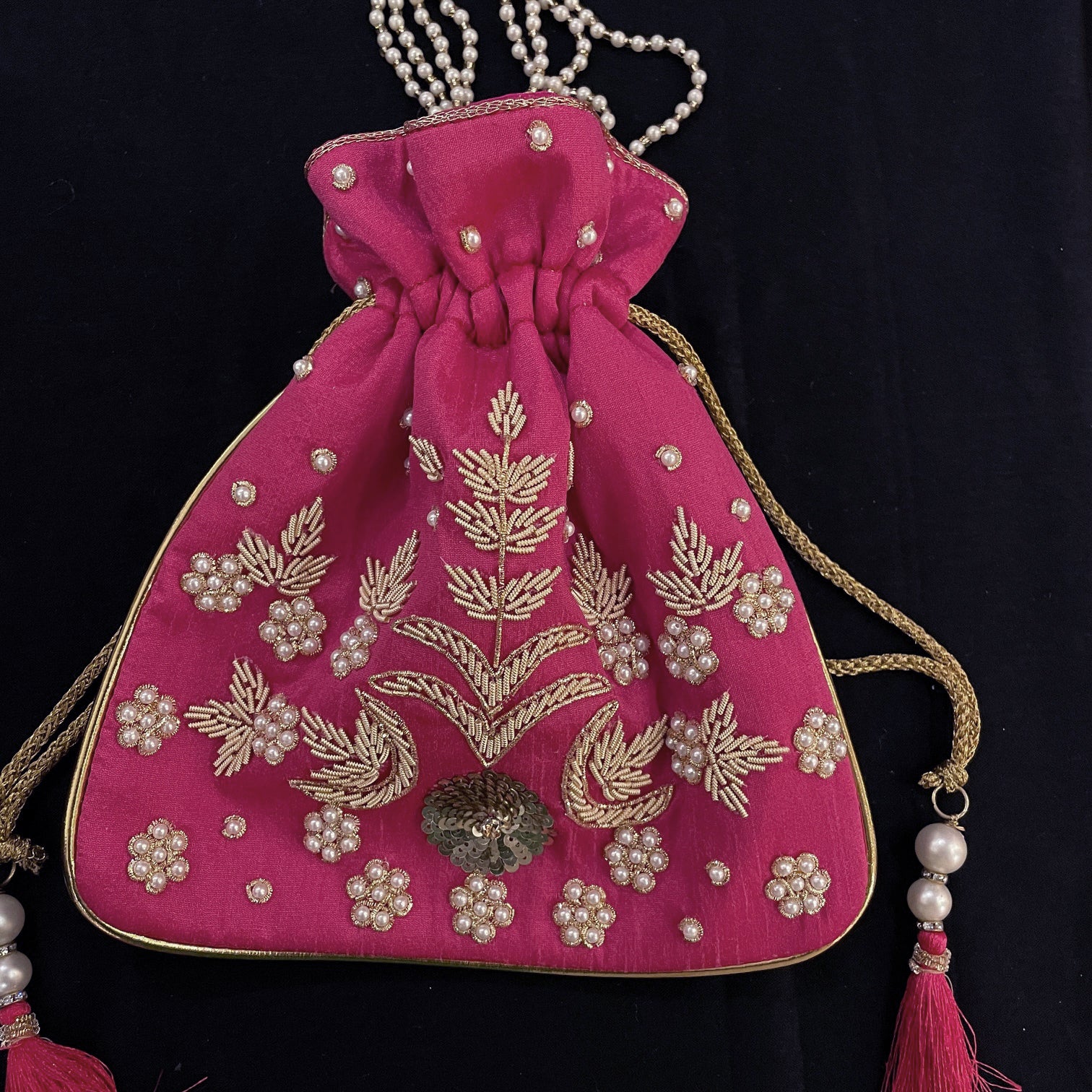 Potli Bags-Pearl & Zardosi Chand