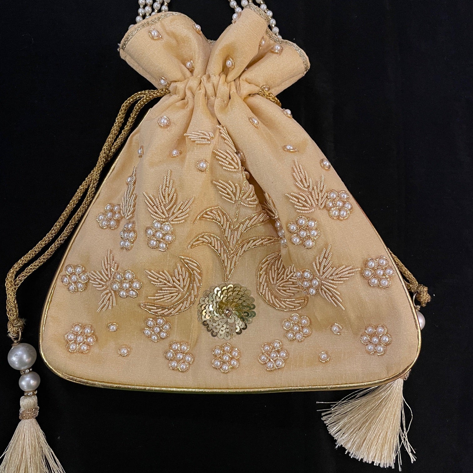 Potli Bags-Pearl & Zardosi Chand