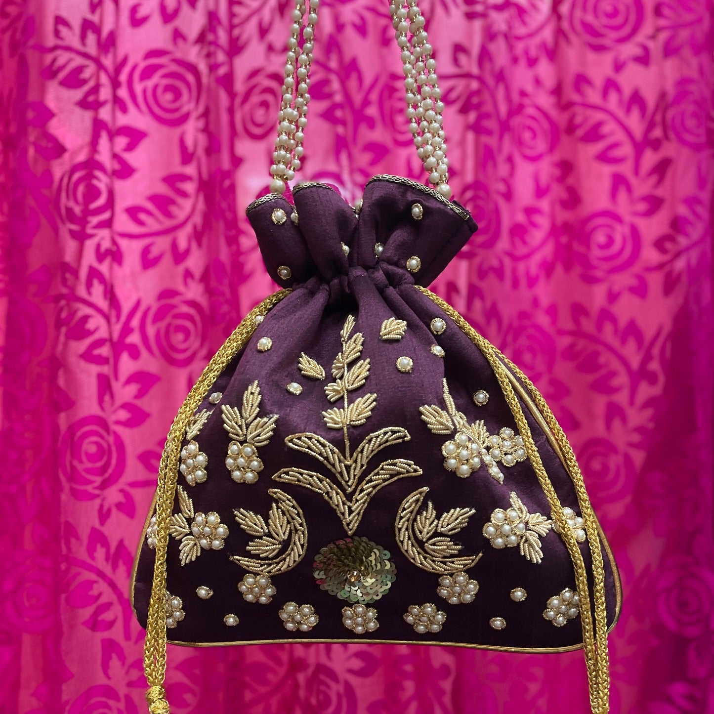 Potli Bags-Pearl & Zardosi Chand