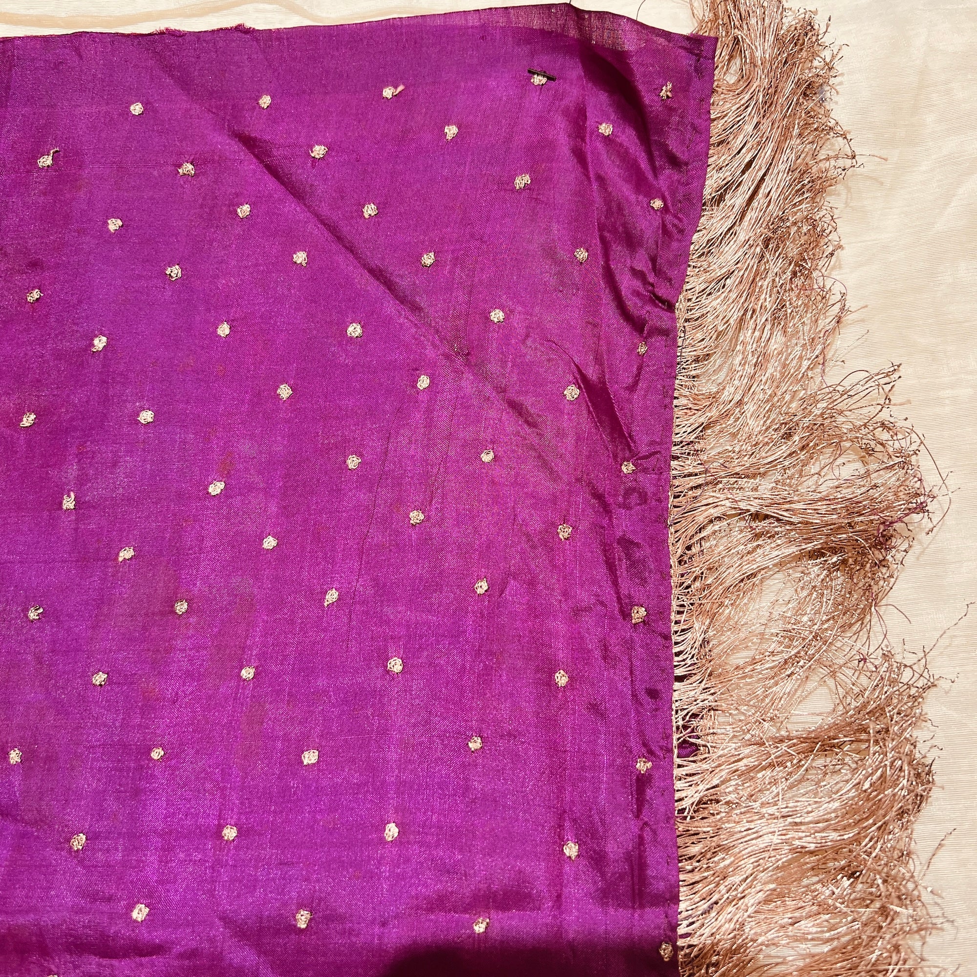 Purple Silk Gold Zari Dupatta 9053