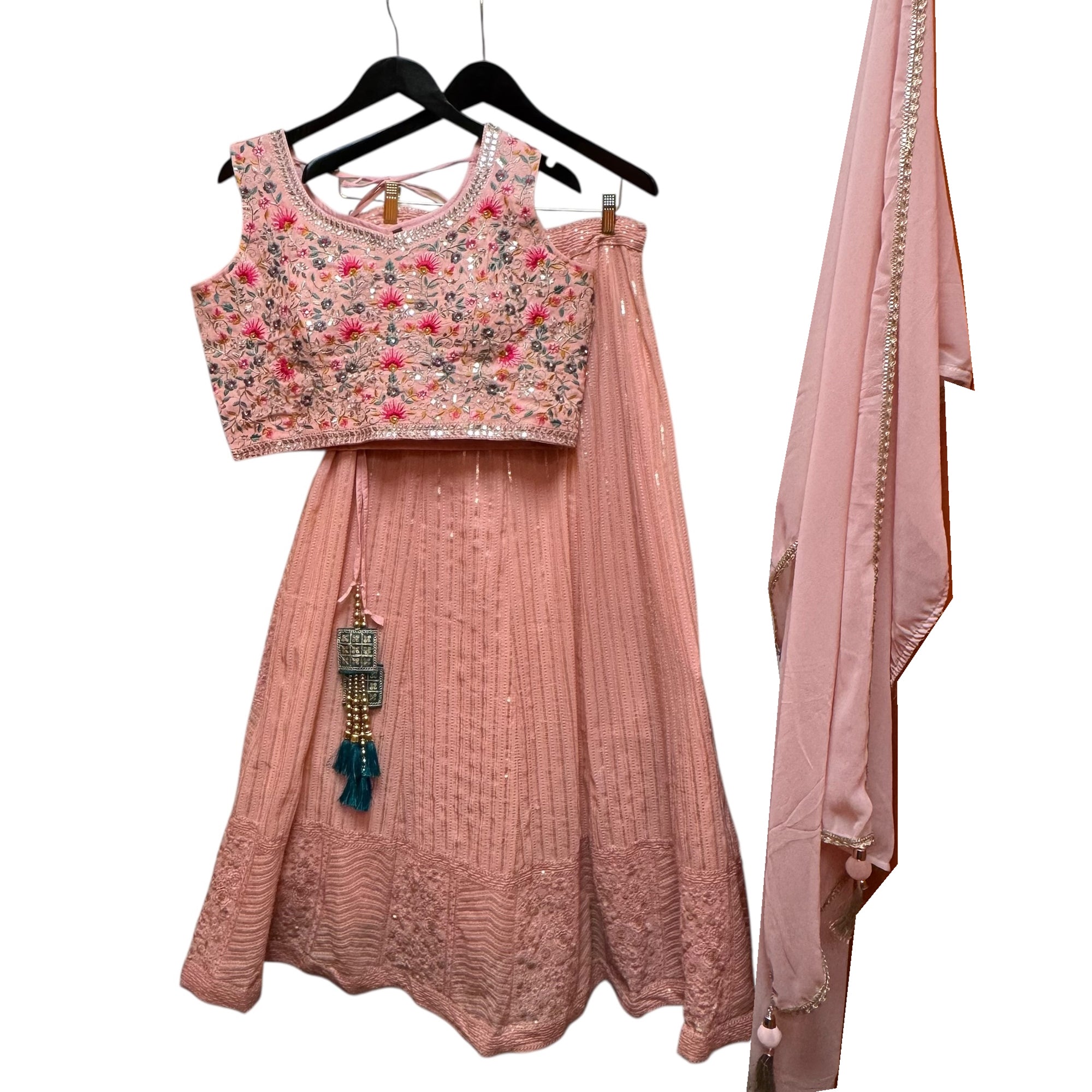 Blush Pink Embroidered Lehenga Set