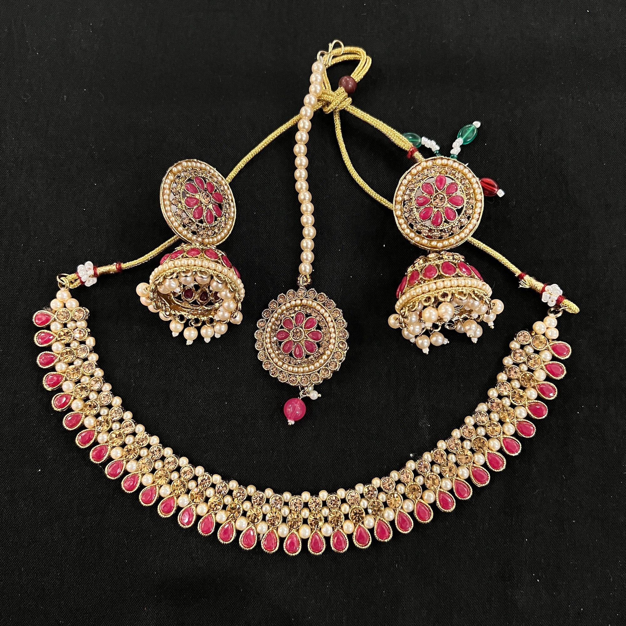 DT Large Jhumka Necklace Sets-Many Colors
