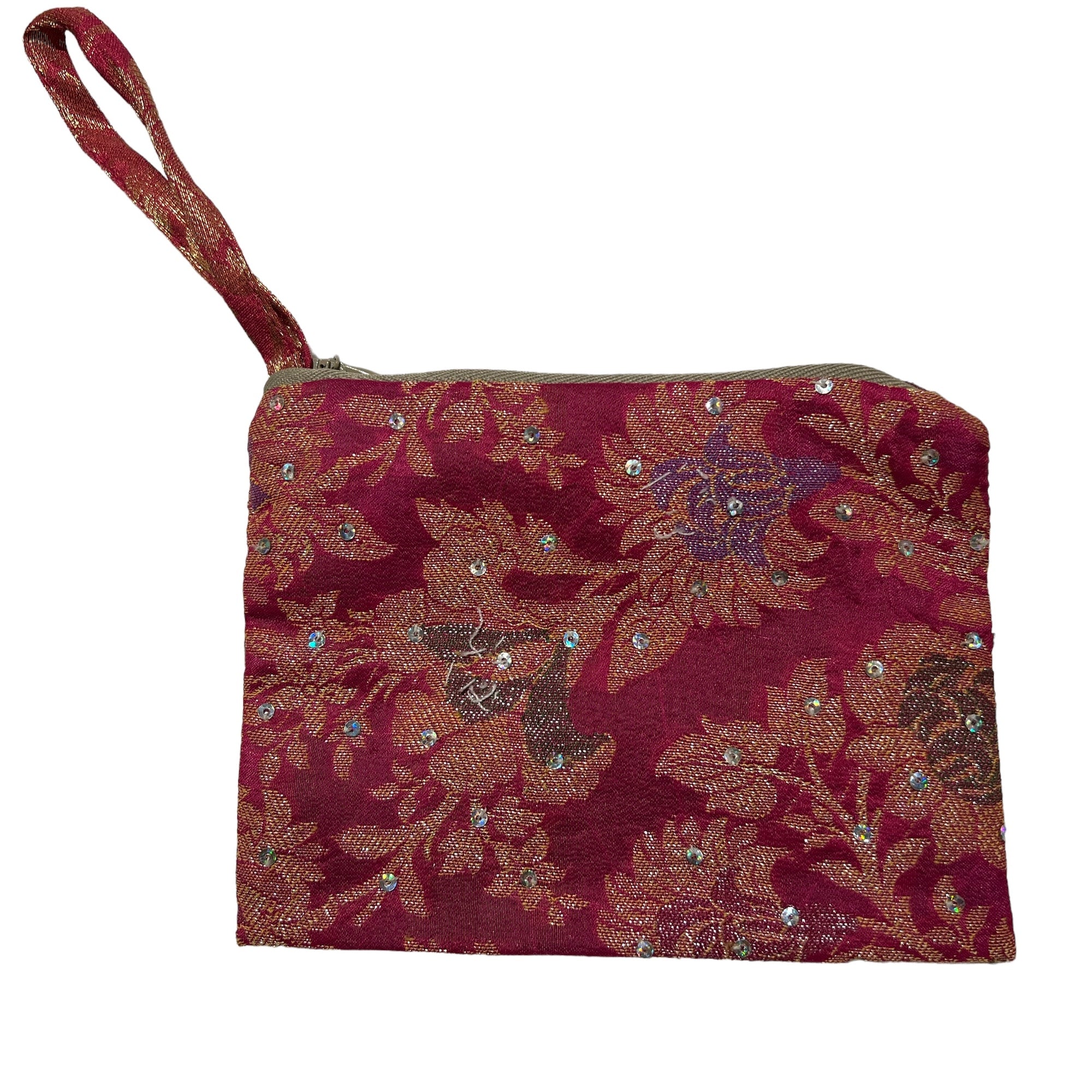 Vintage Sari Zip Pouch Bag  Sm - Vintage India NYC