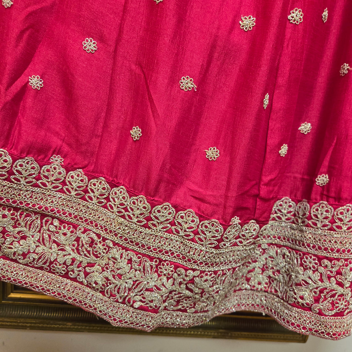 DT Light Gold Embroidered Lehengas-Colors