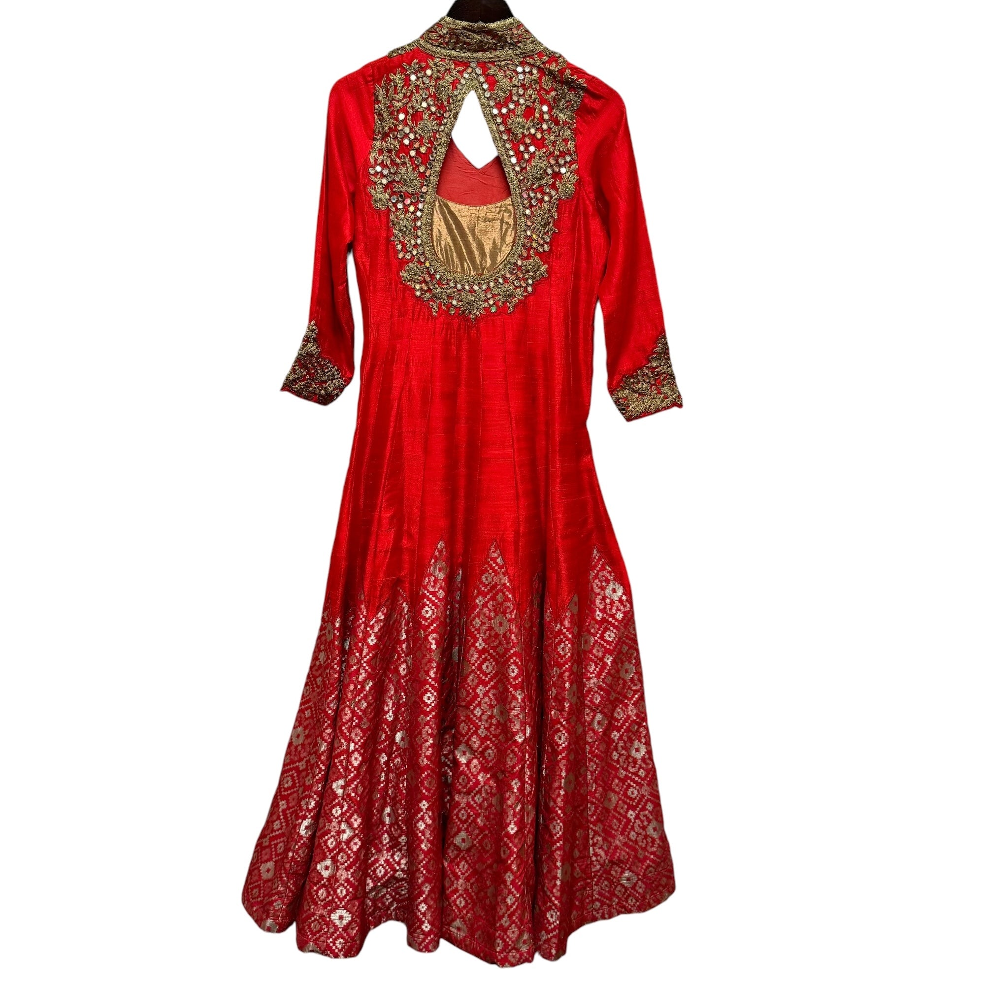 Red Silk Anarkali-Size 36