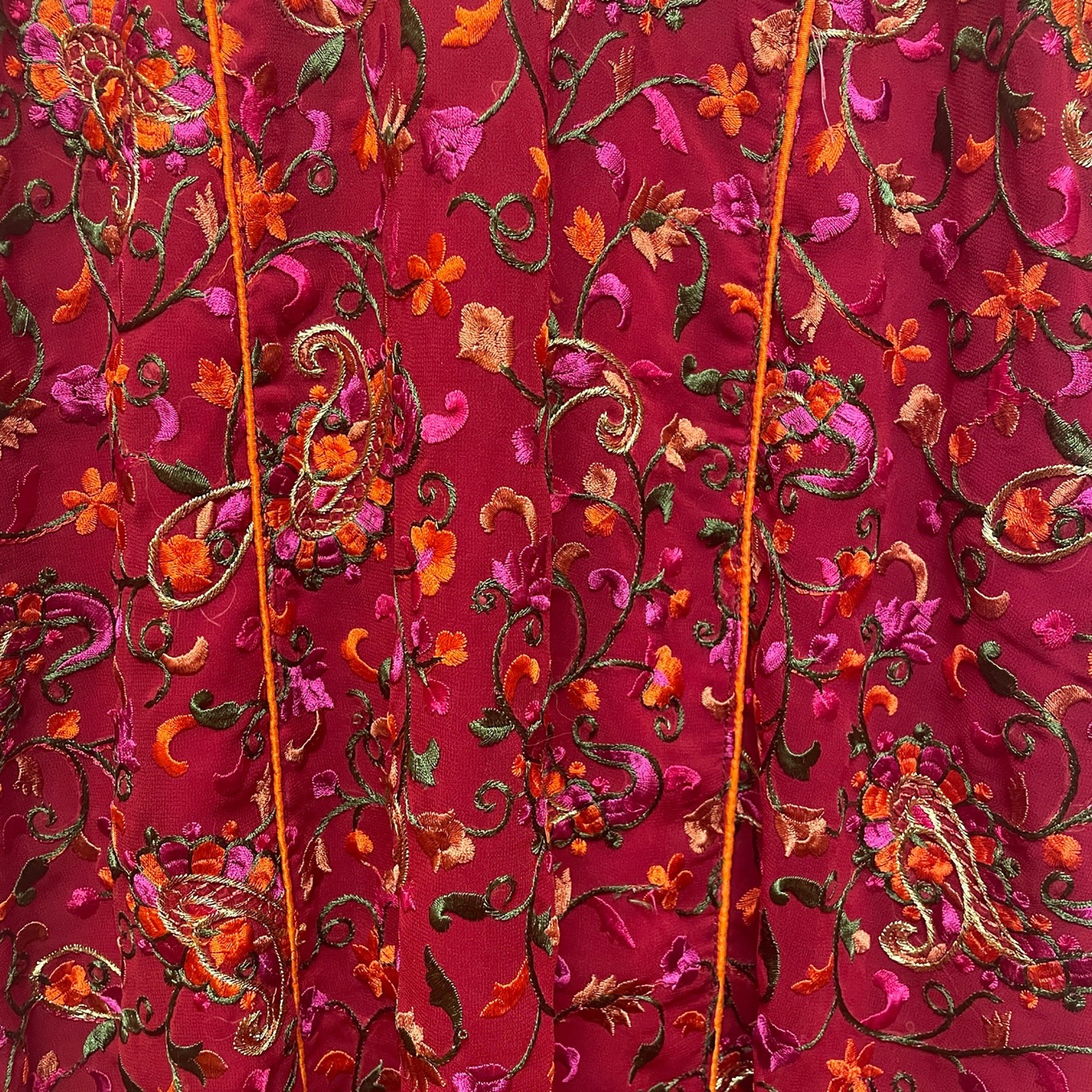 Red Floral Anarkali Kurta - Vintage India NYC