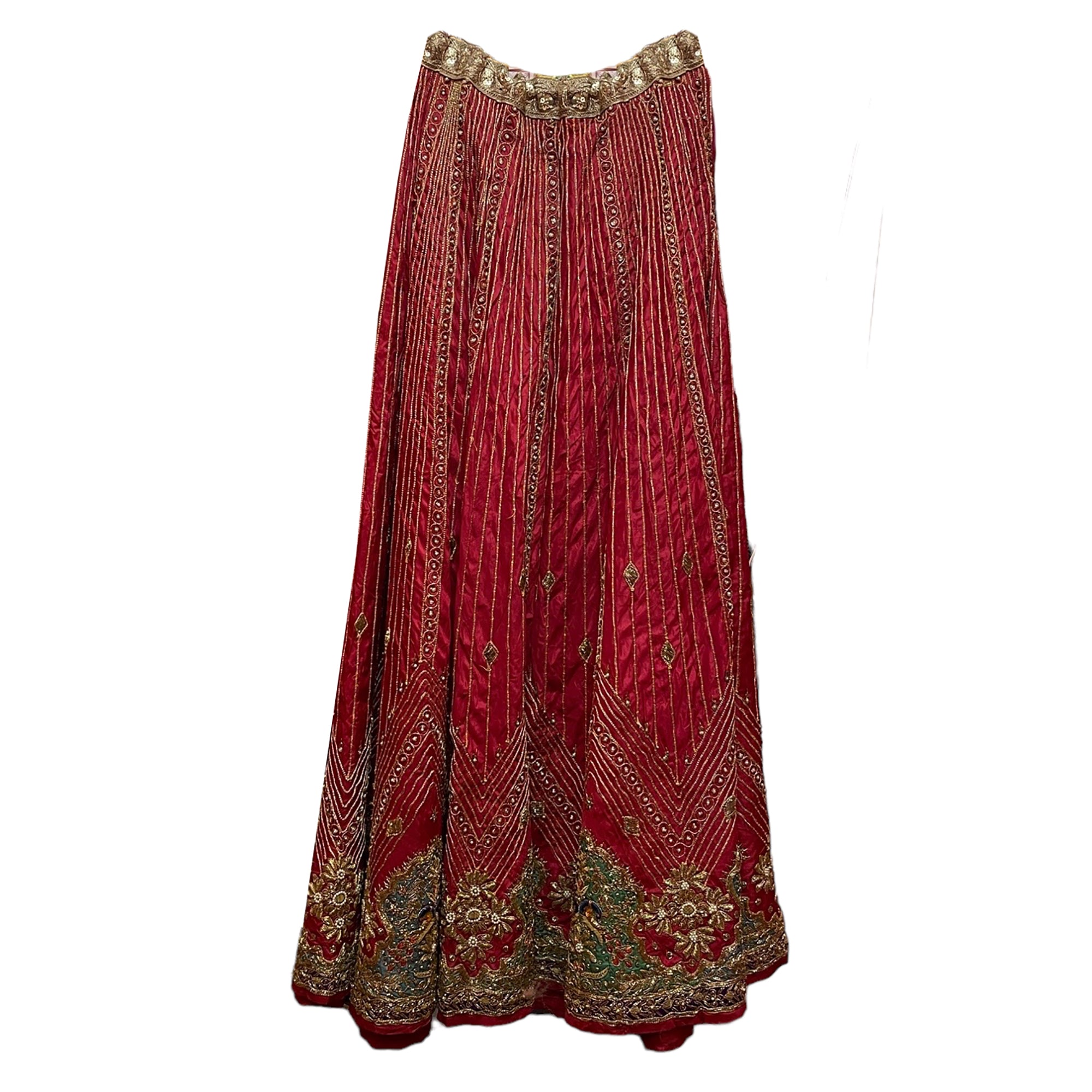 Heavy Work Vintage Red Bridal Lehenga - Vintage India NYC