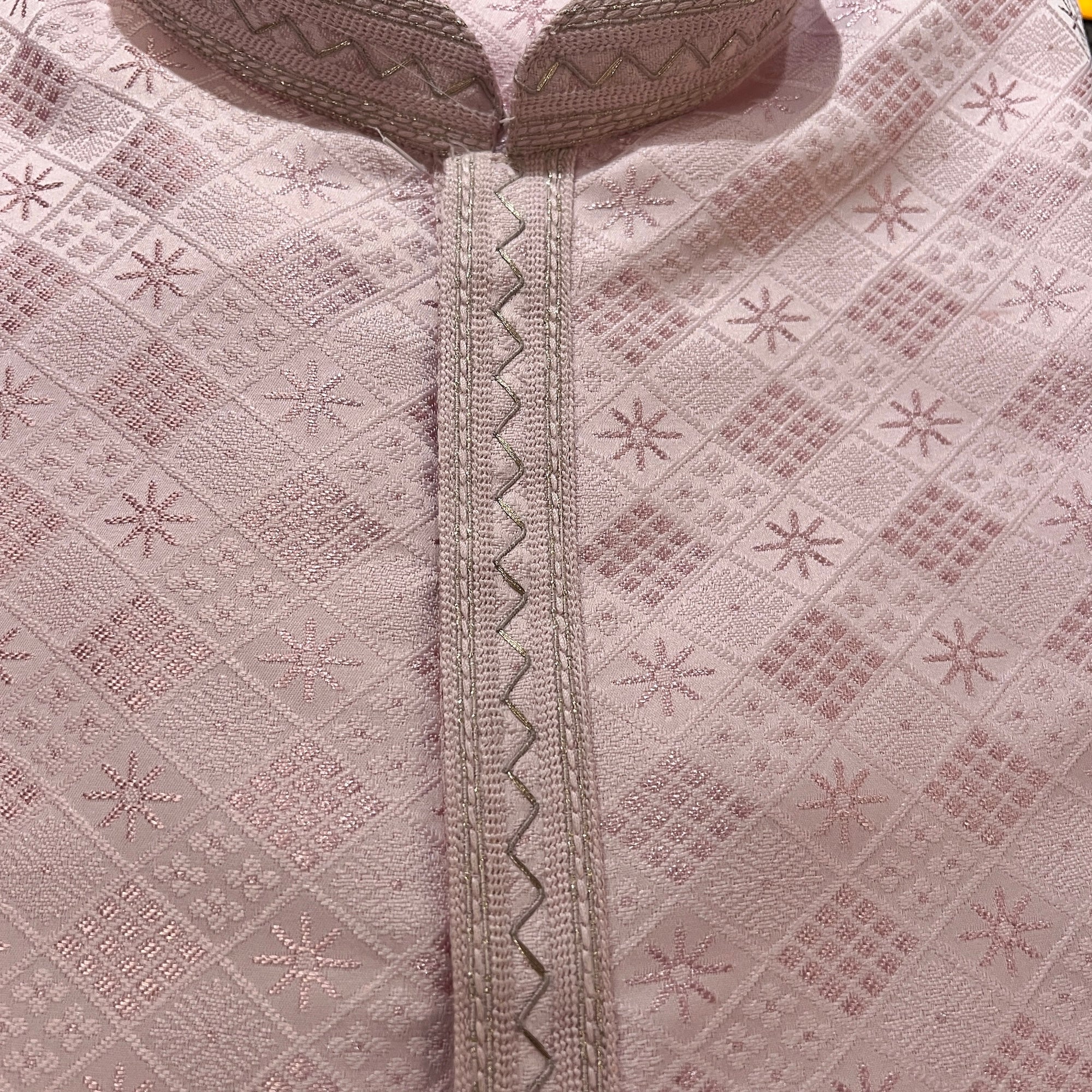 YD Rose Pink Jacquard Kurta Set