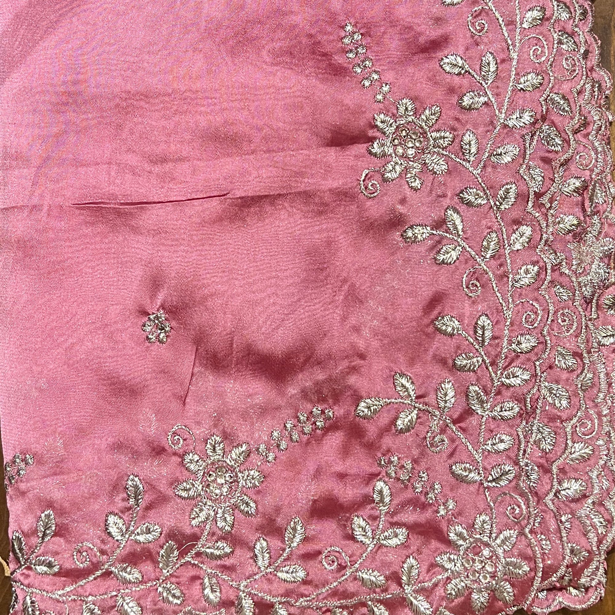 Chiffon Dupatta w Silver Embroidery-Many Colors