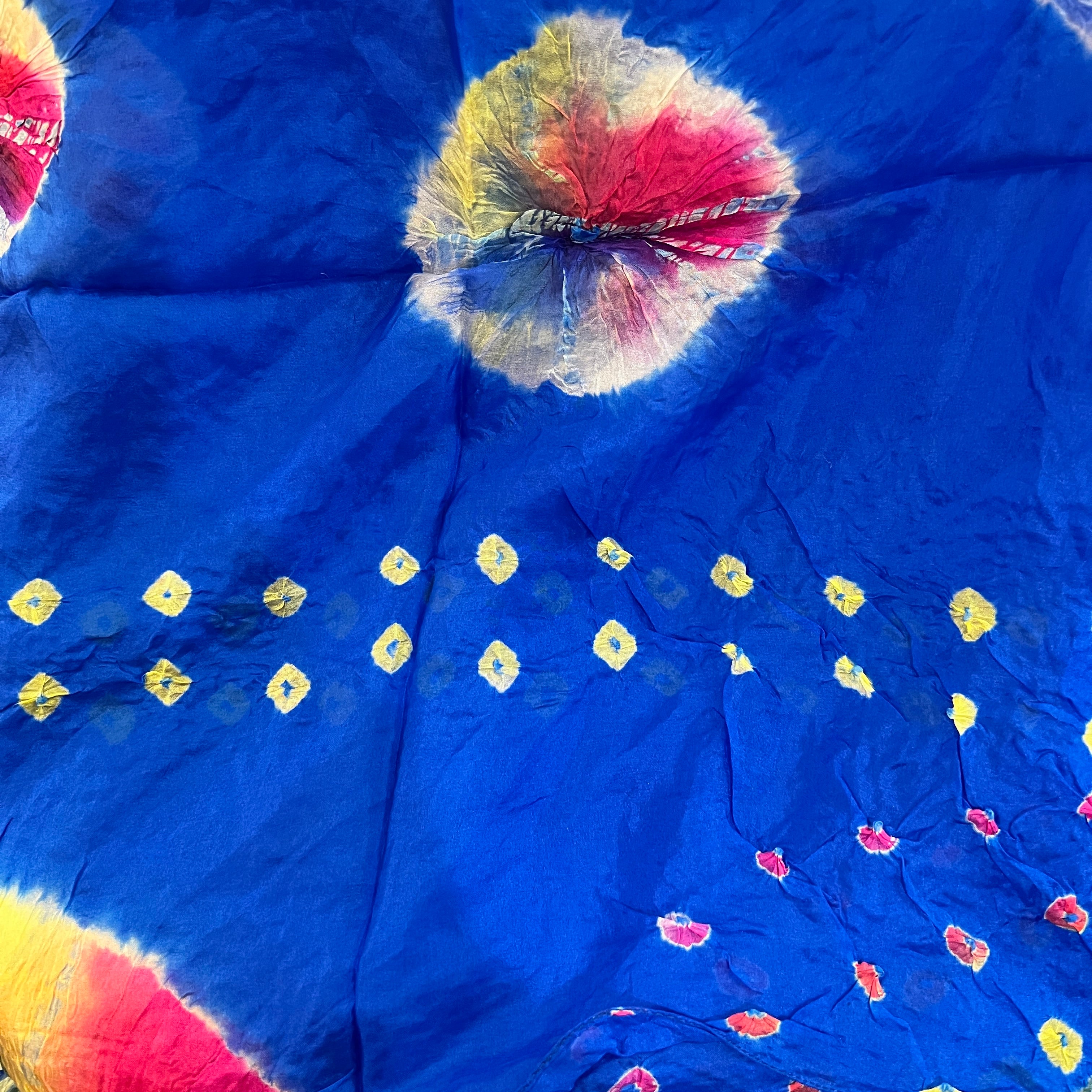 LH Bandhani Tie Dye Pure Silk Scarves - Vintage India NYC