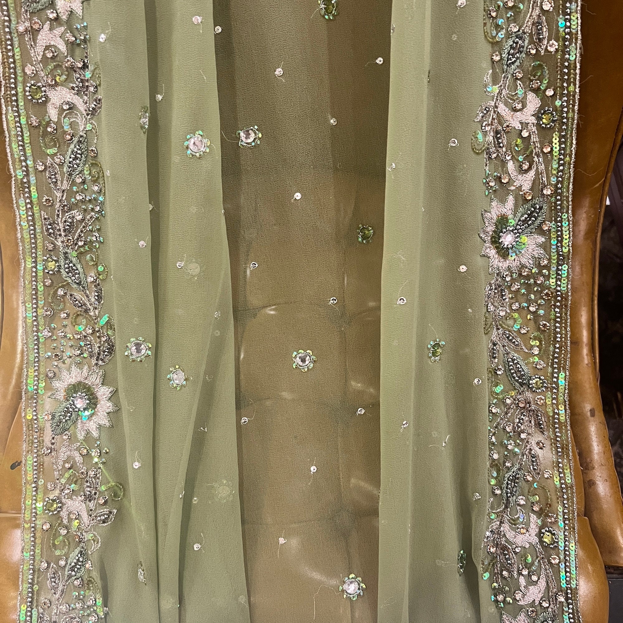 Sage Embroidered Dupatta 9046