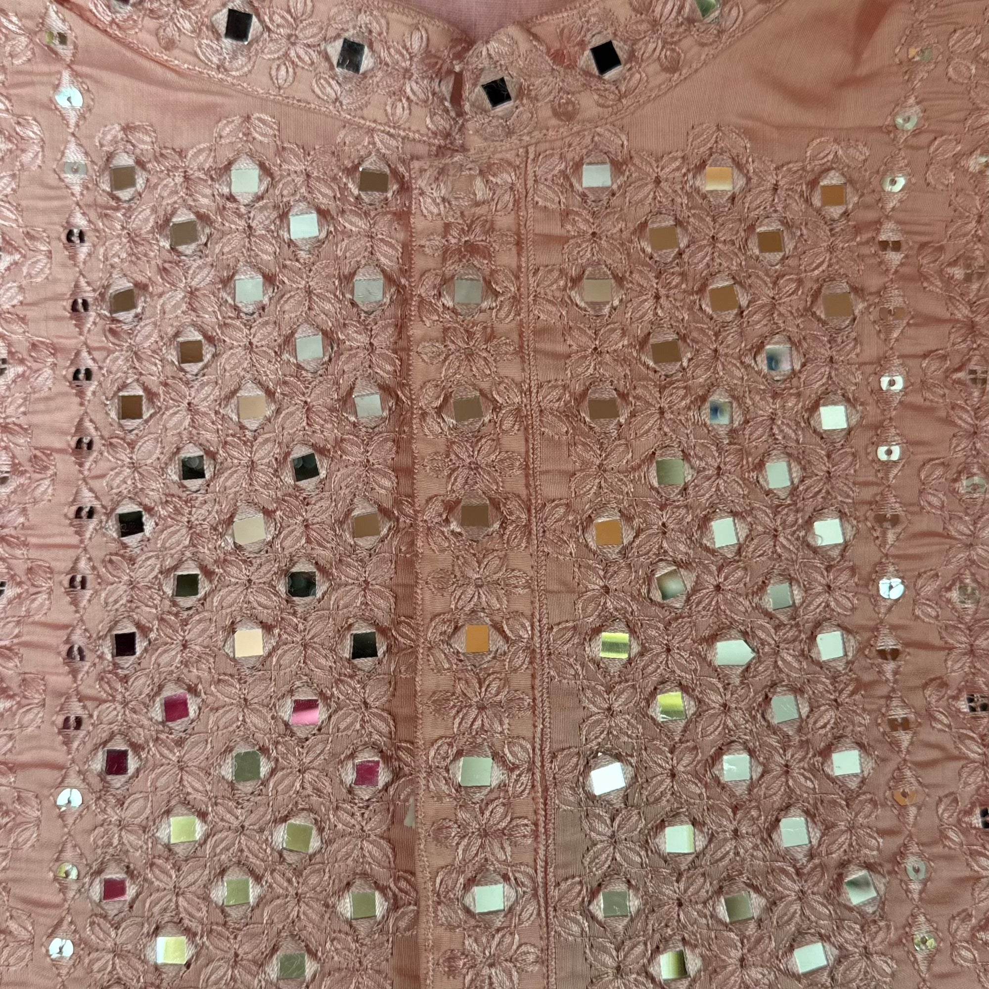 Salmon Mirror Kurta