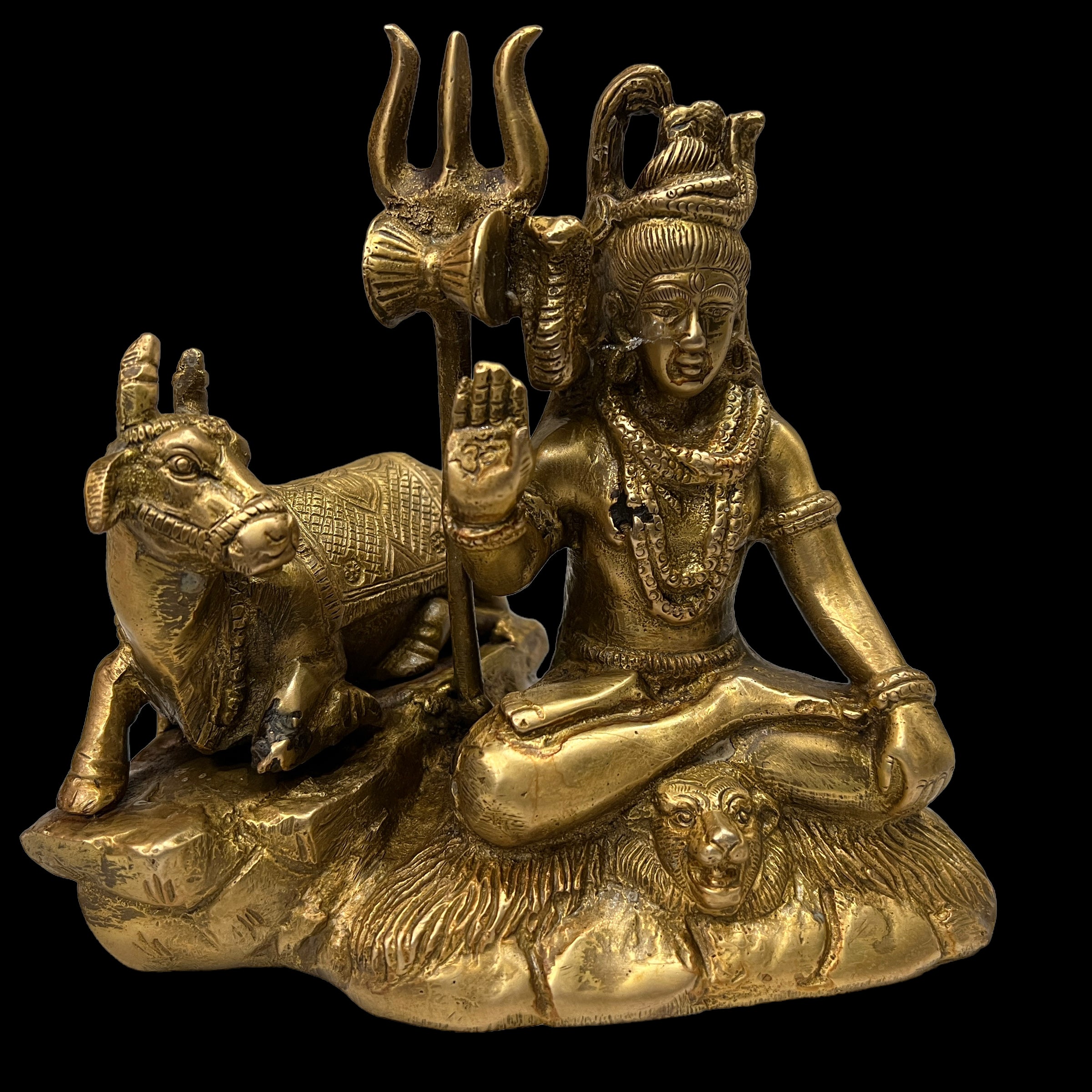 GM Brass Shiva 1834- 7in. - Vintage India NYC