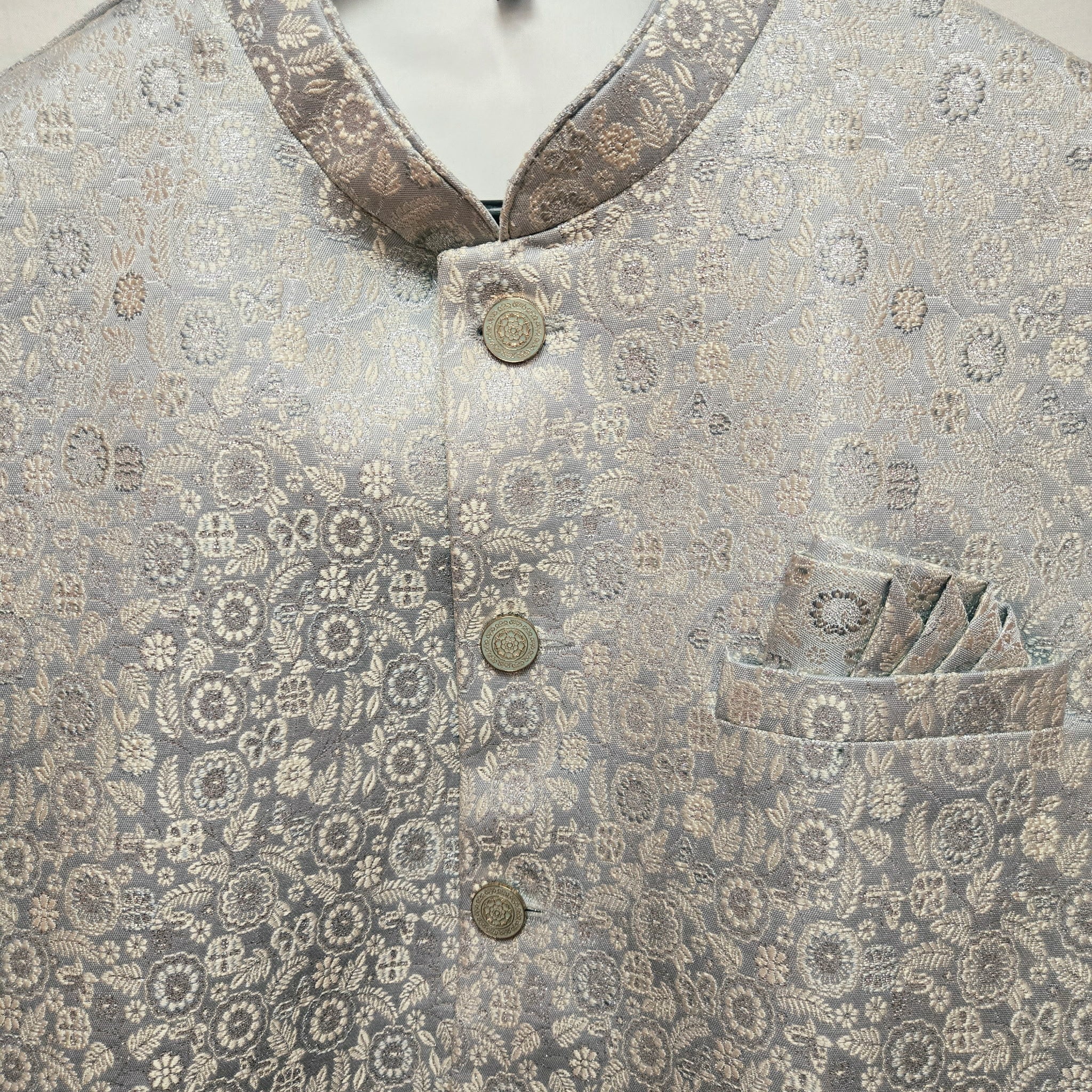 Silver Vanilla Jacquard Vest