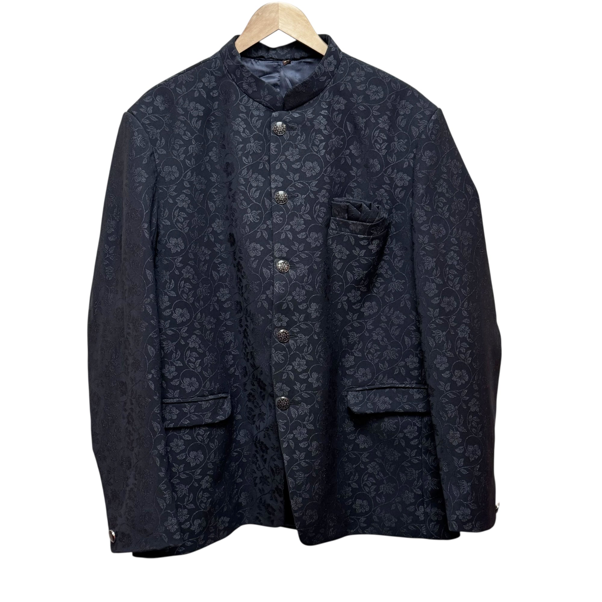 Slate Jacquard Jodhpuri Jacket