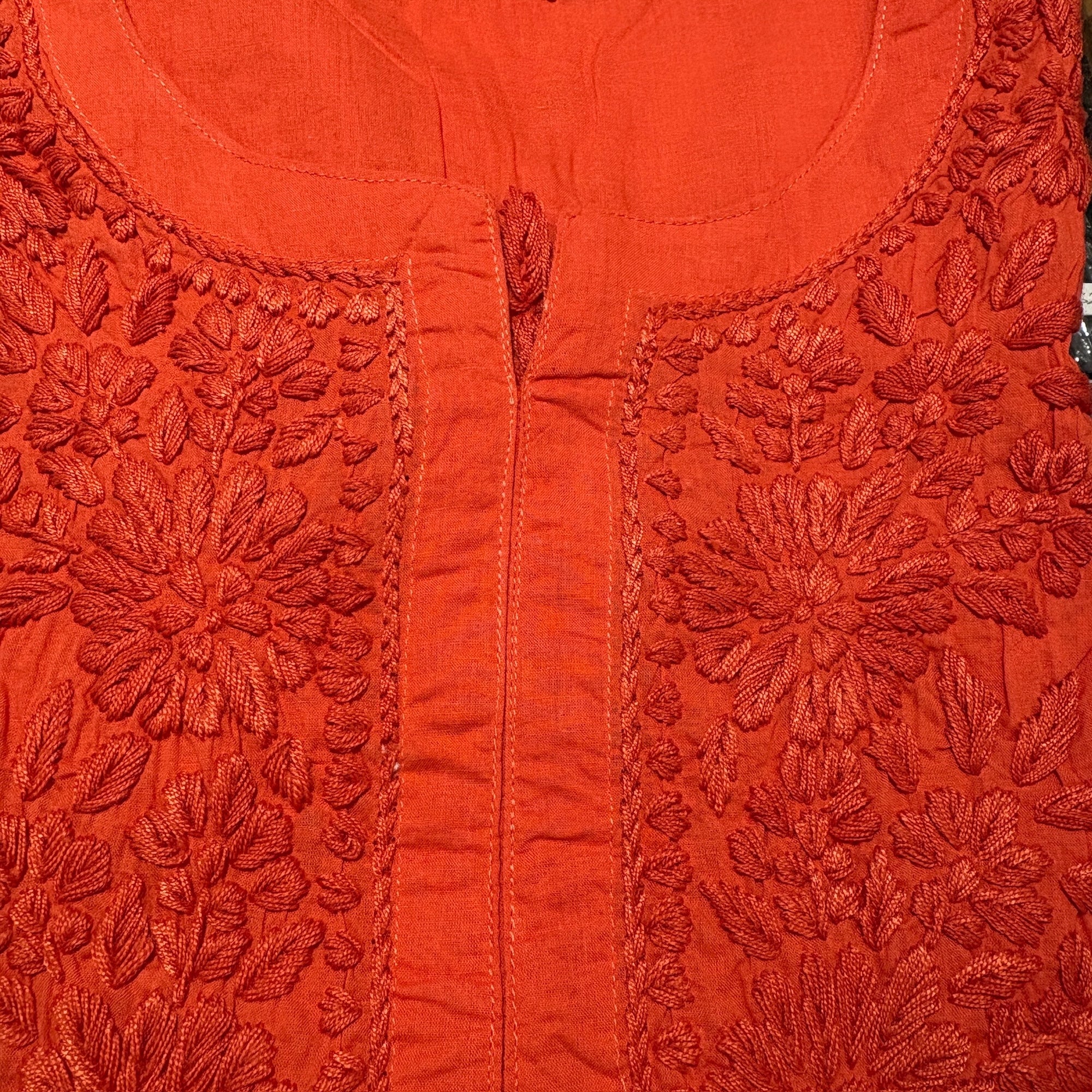 MA Short Embroidered Cotton Kurti-Size 46