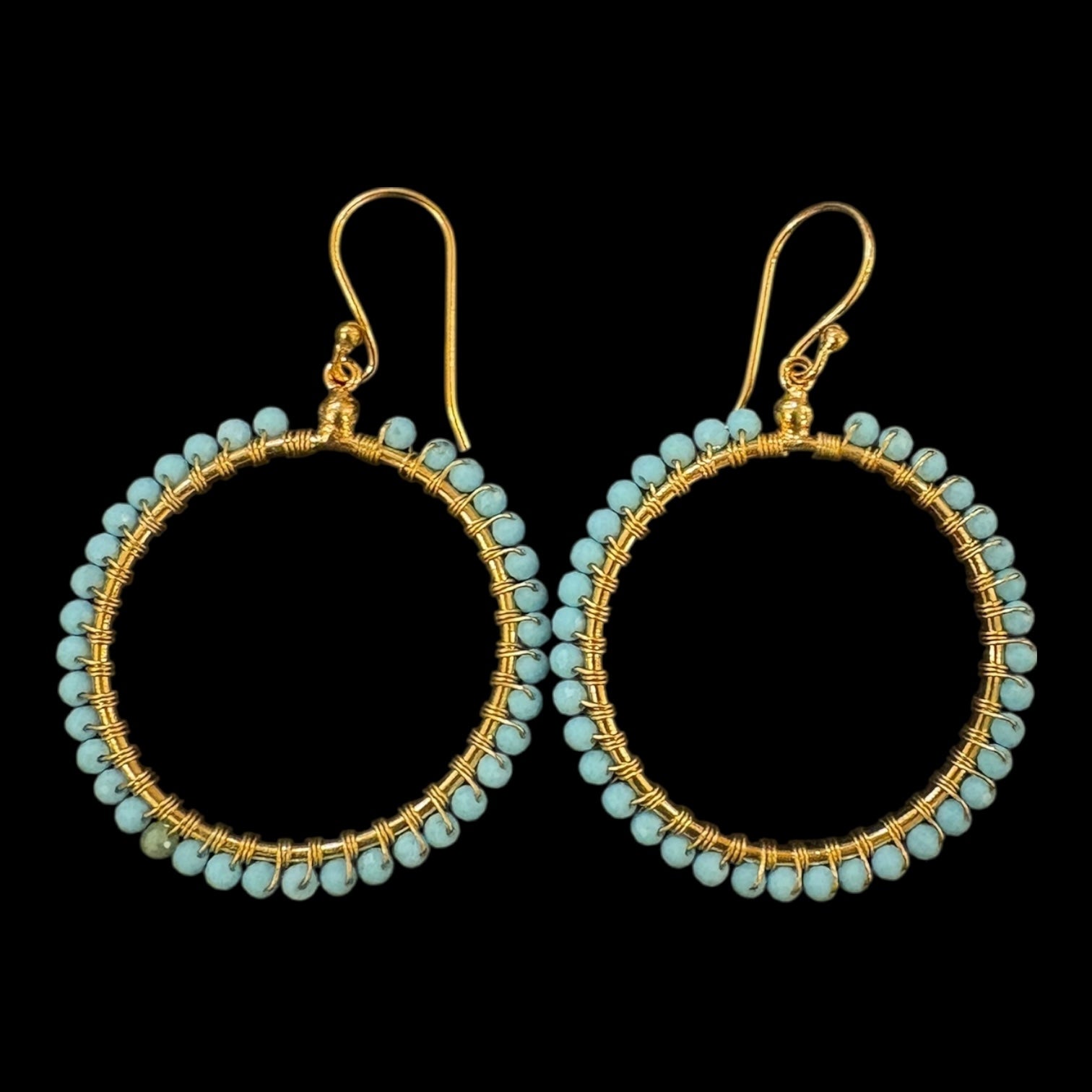 MK Semi Precious Full  Hoop Earrings