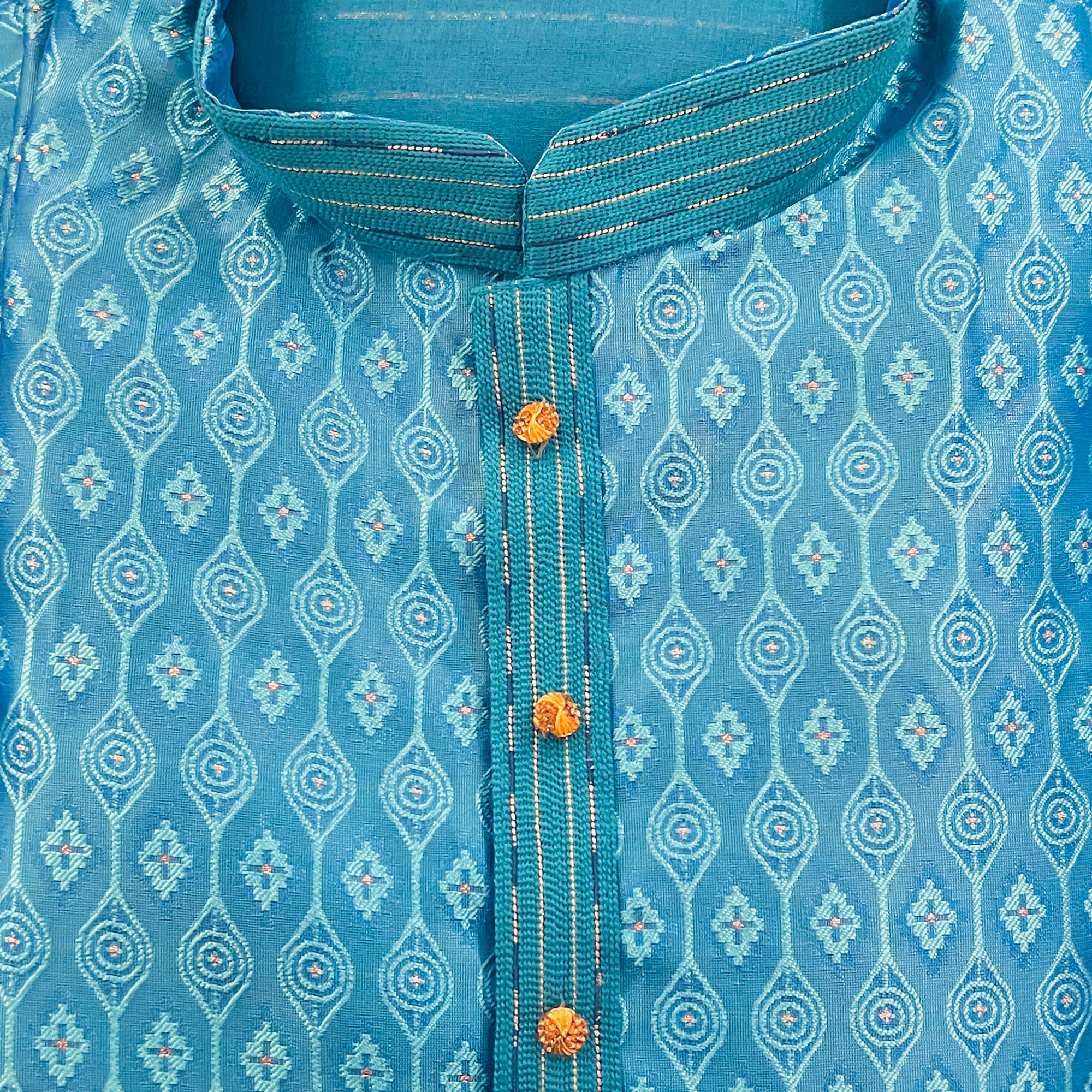 Garland Brocade Kurta Set-4 Colors