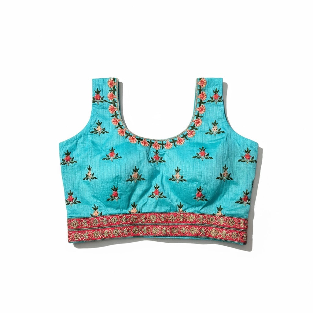 Turquoise Heavy Embroidered Sharara Set