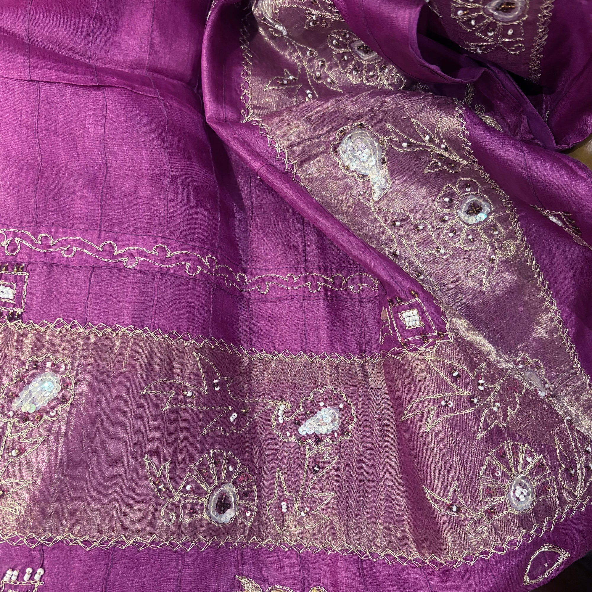 Violet Silk Zari Dupatta