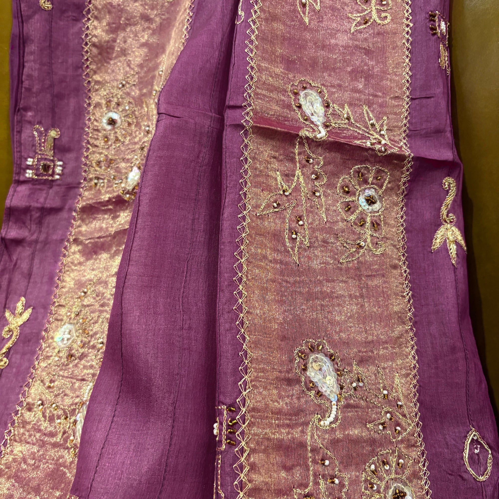 Violet Silk Zari Dupatta