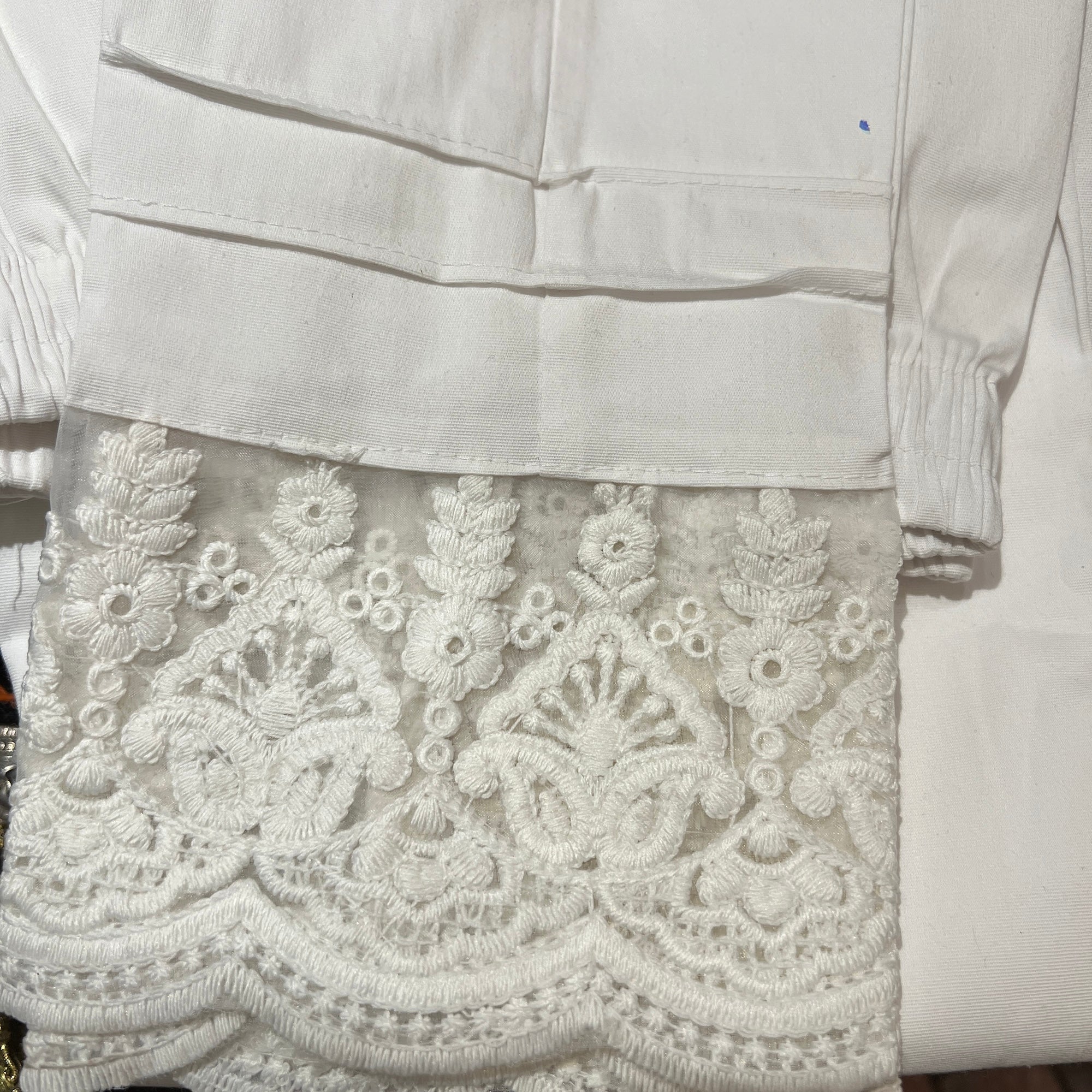Lace Border Cigarette Pant - Vintage India NYC