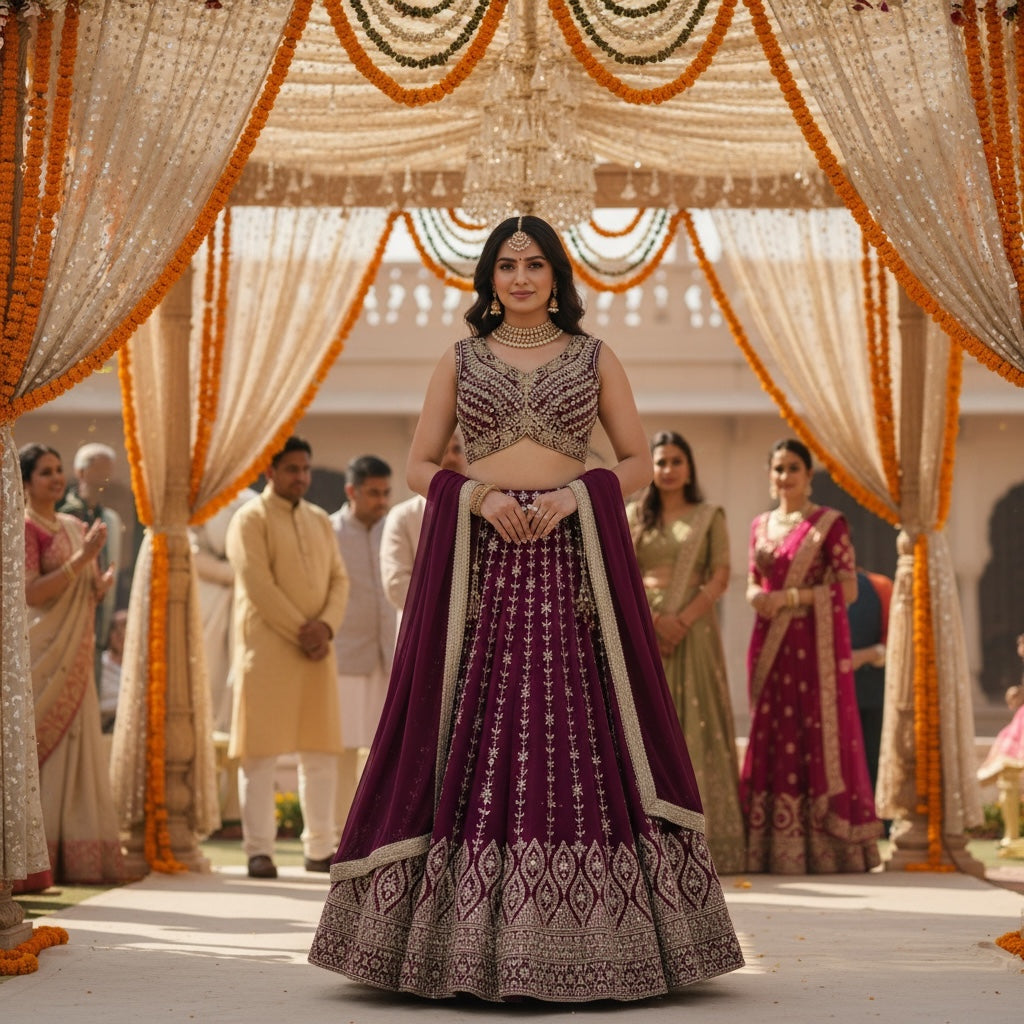 Embroidered Lehenga Sets-Colors - Vintage India NYC